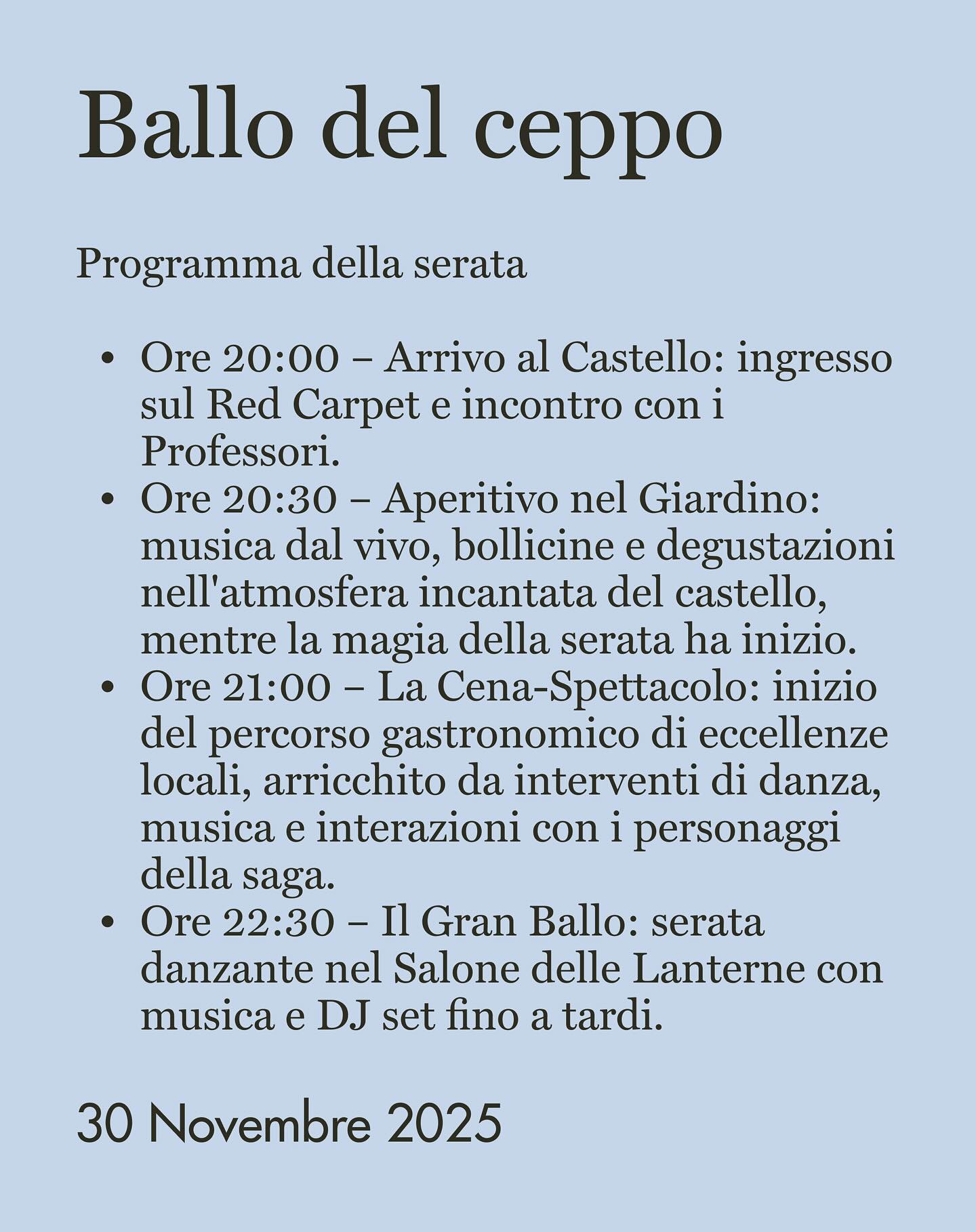 Programma Harry Potter e il ballo del ceppo
