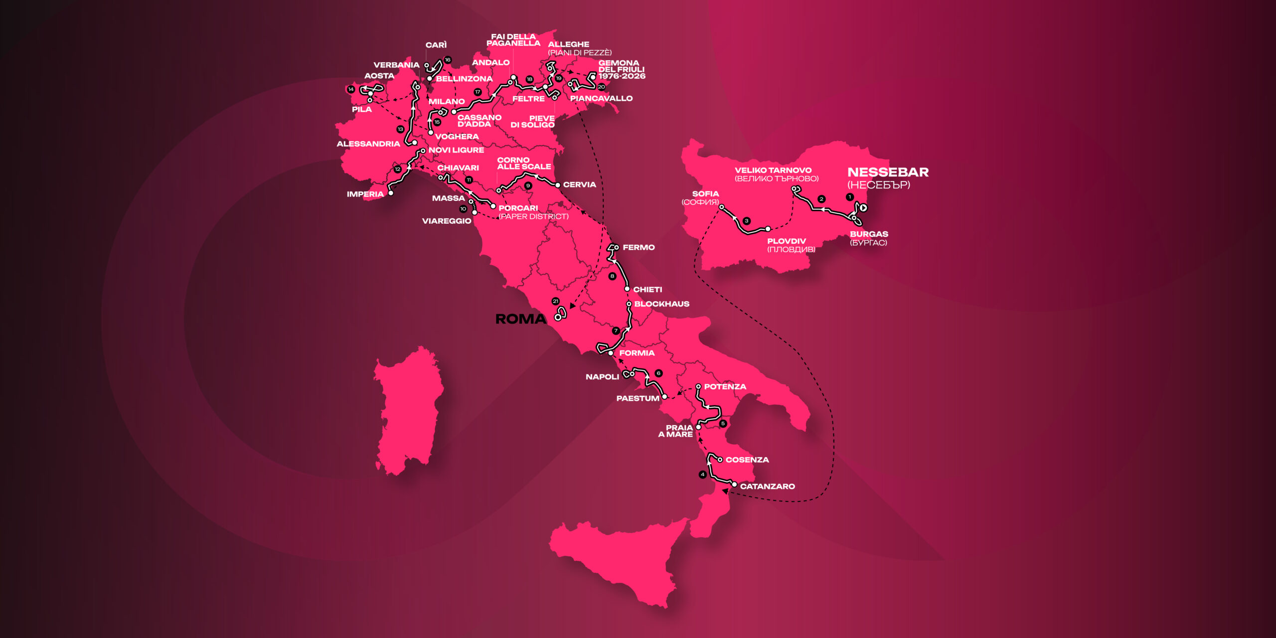 Percorso Giro d'Italia 2026