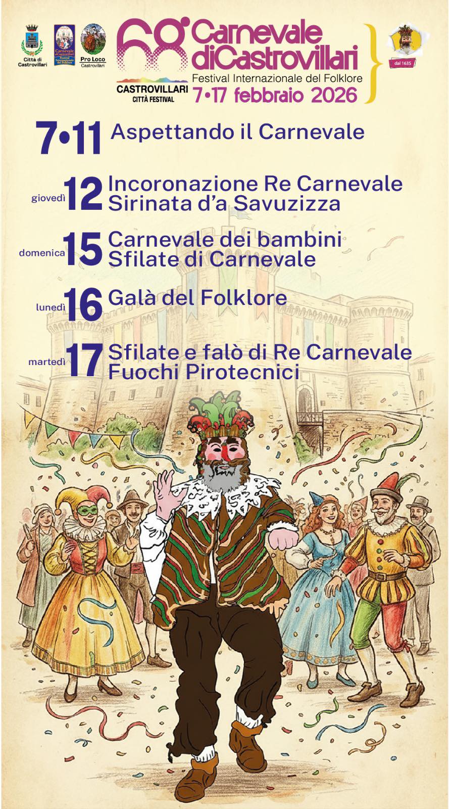 Programma evento Carnevale di Castrovillari