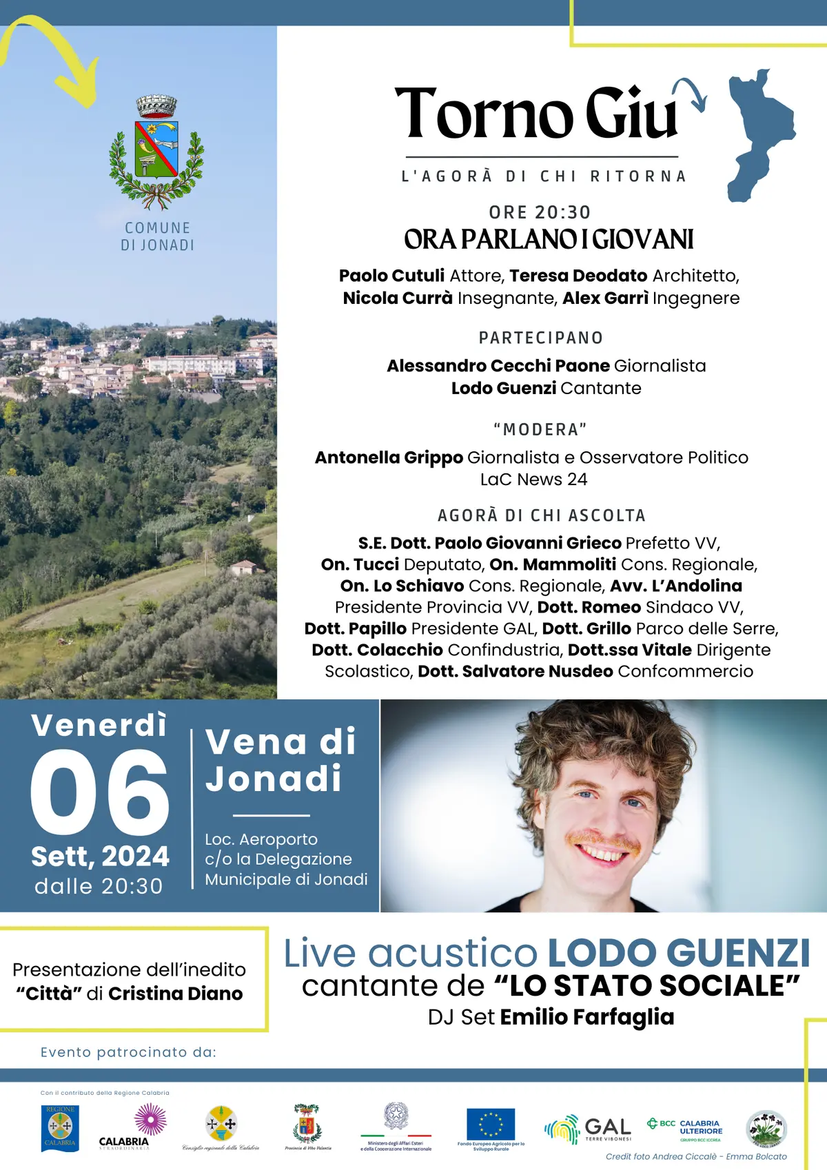 "Torno giù"
