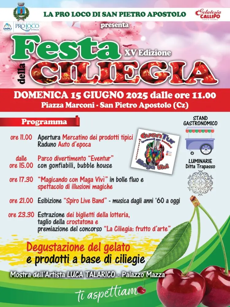Locandina evento Festa della Ciliegia a San Pietro Apostolo