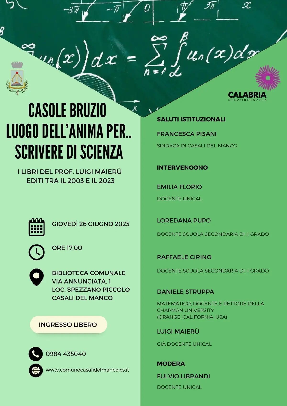 Casole Bruzio: luogo dell'anima per scrivere di scienza