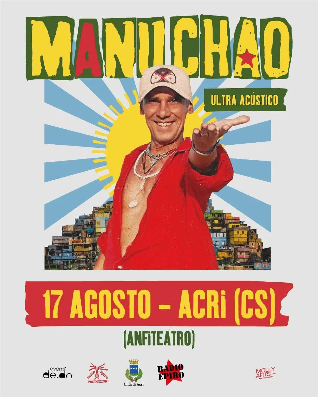 Locandina concerto Manu Chao ad Acri