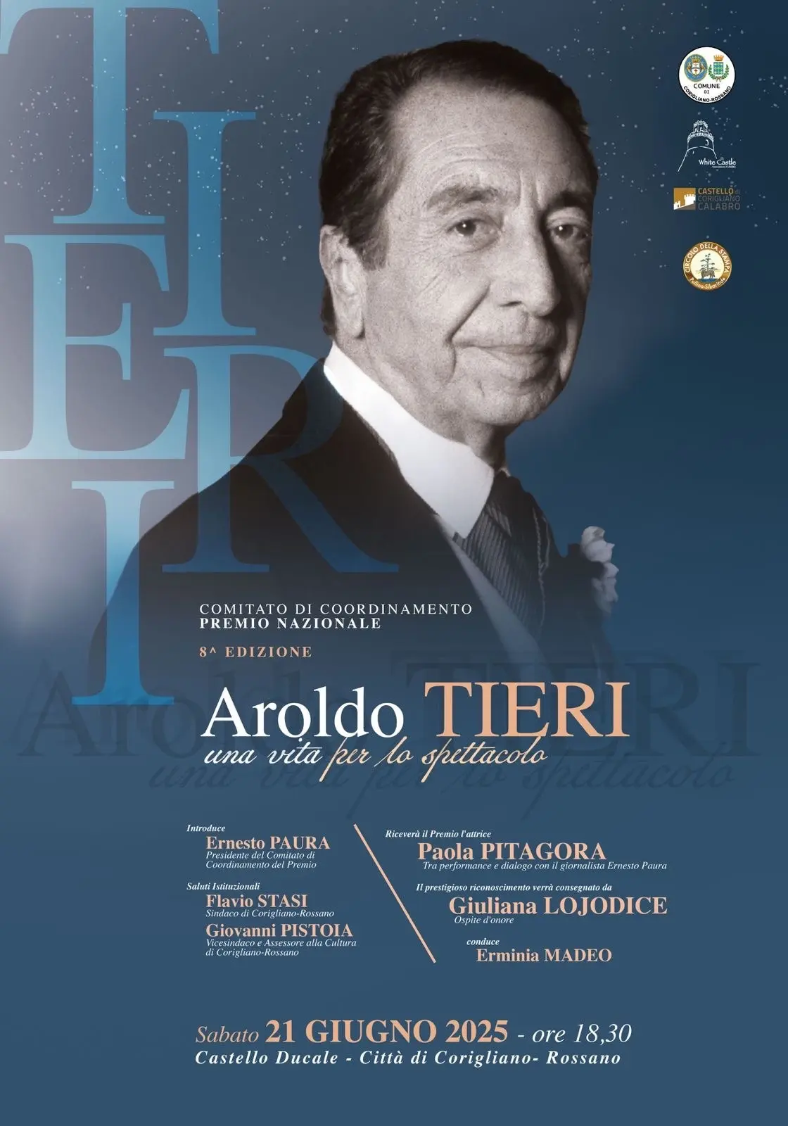 Locandina evento Premio Aroldo Tieri