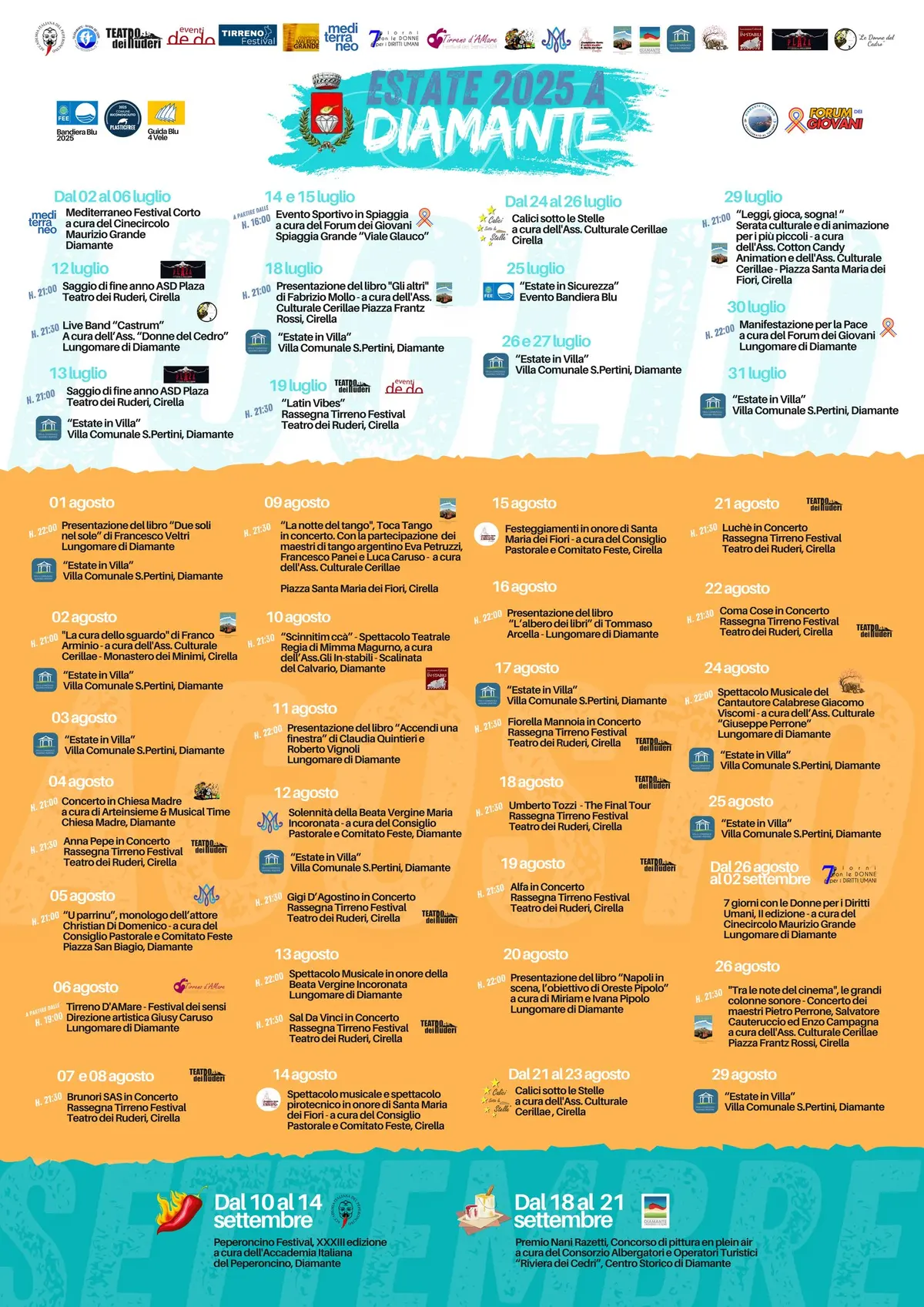 Locandina eventi Estate a Diamante