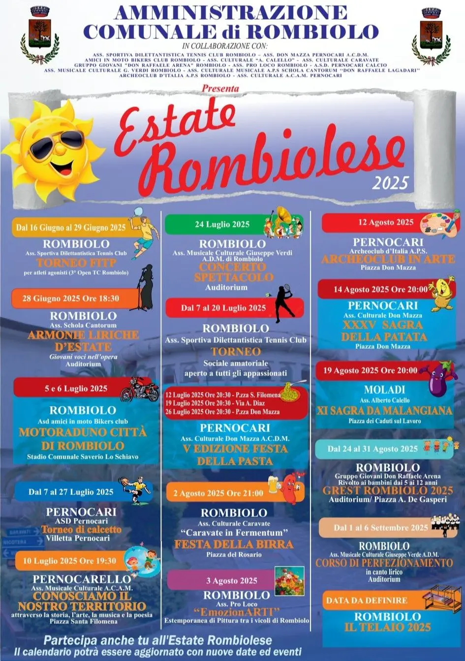 Calendario eventi Estate a Rombiolo