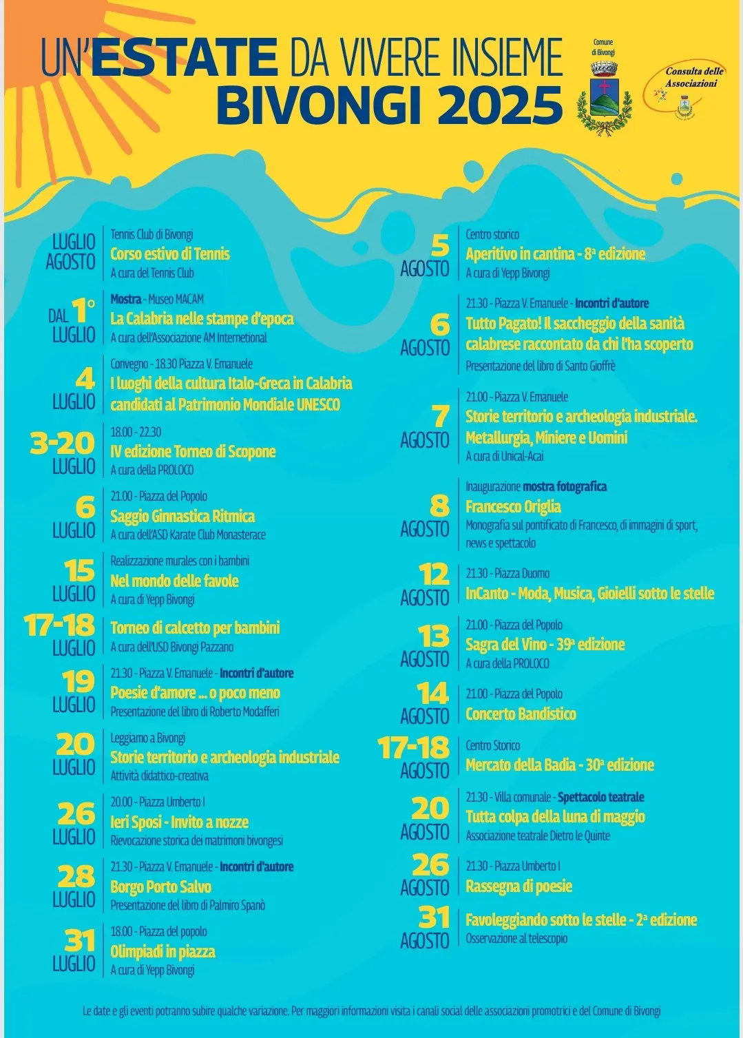 Calendario eventi Estate a Bivongi