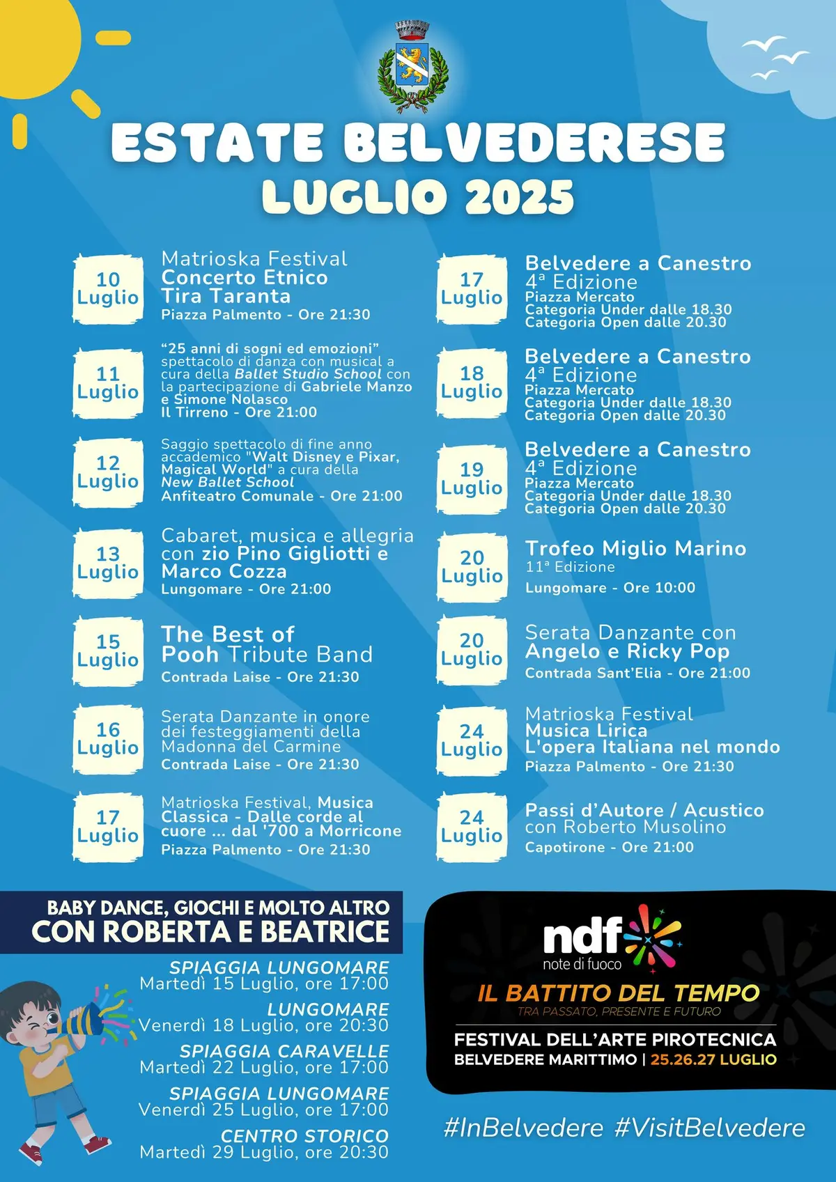 Calendario eventi Estate a Belvedere Marittimo