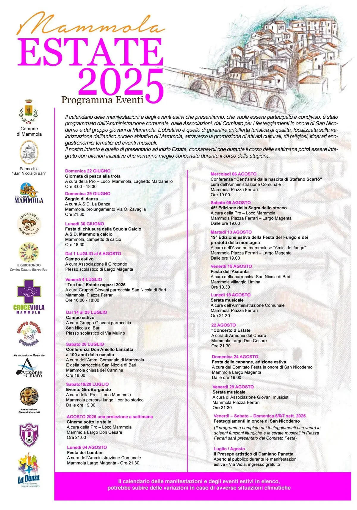 Calendario eventi Estate a Mammola
