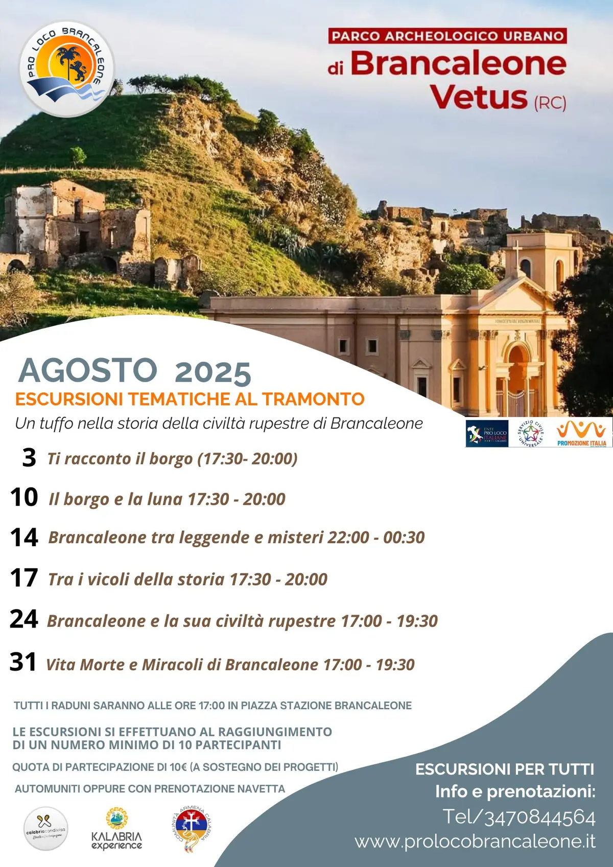 Escursioni al tramonto al Parco Archeologico di Brancaleone Vetus