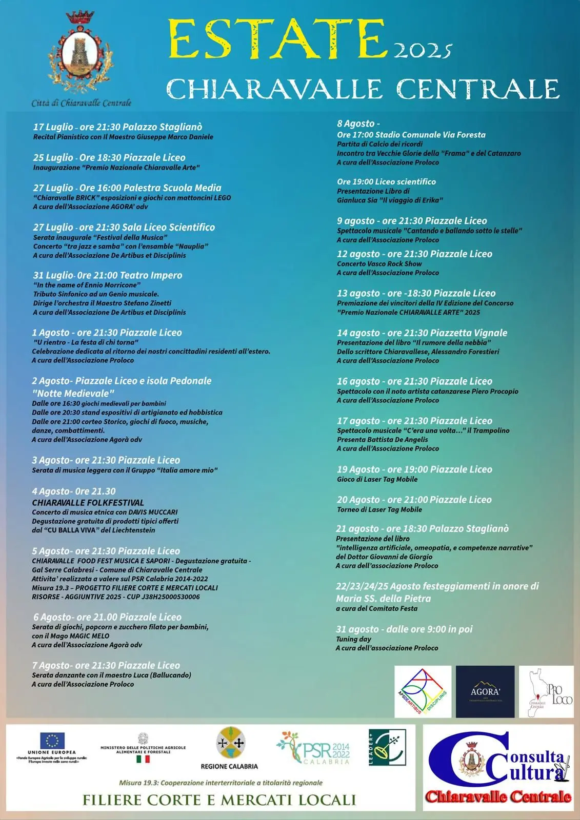 Calendario eventi Estate a Chiaravalle Centrale