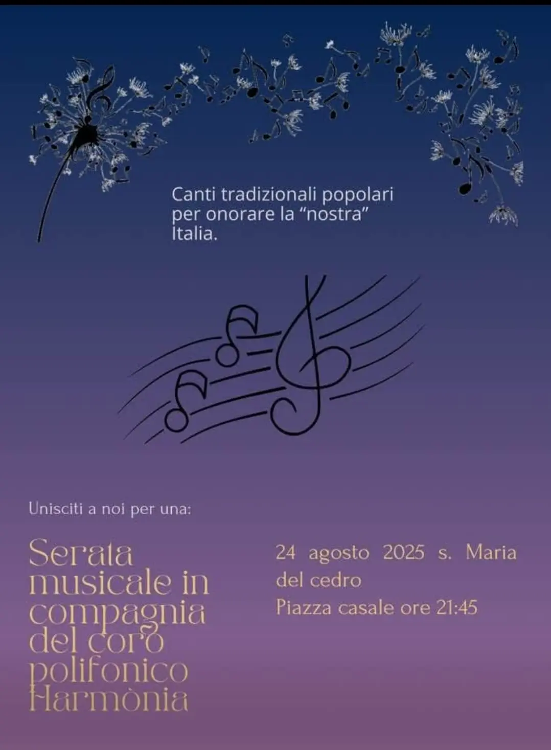 Locandina evento Coro polifonico harmonia