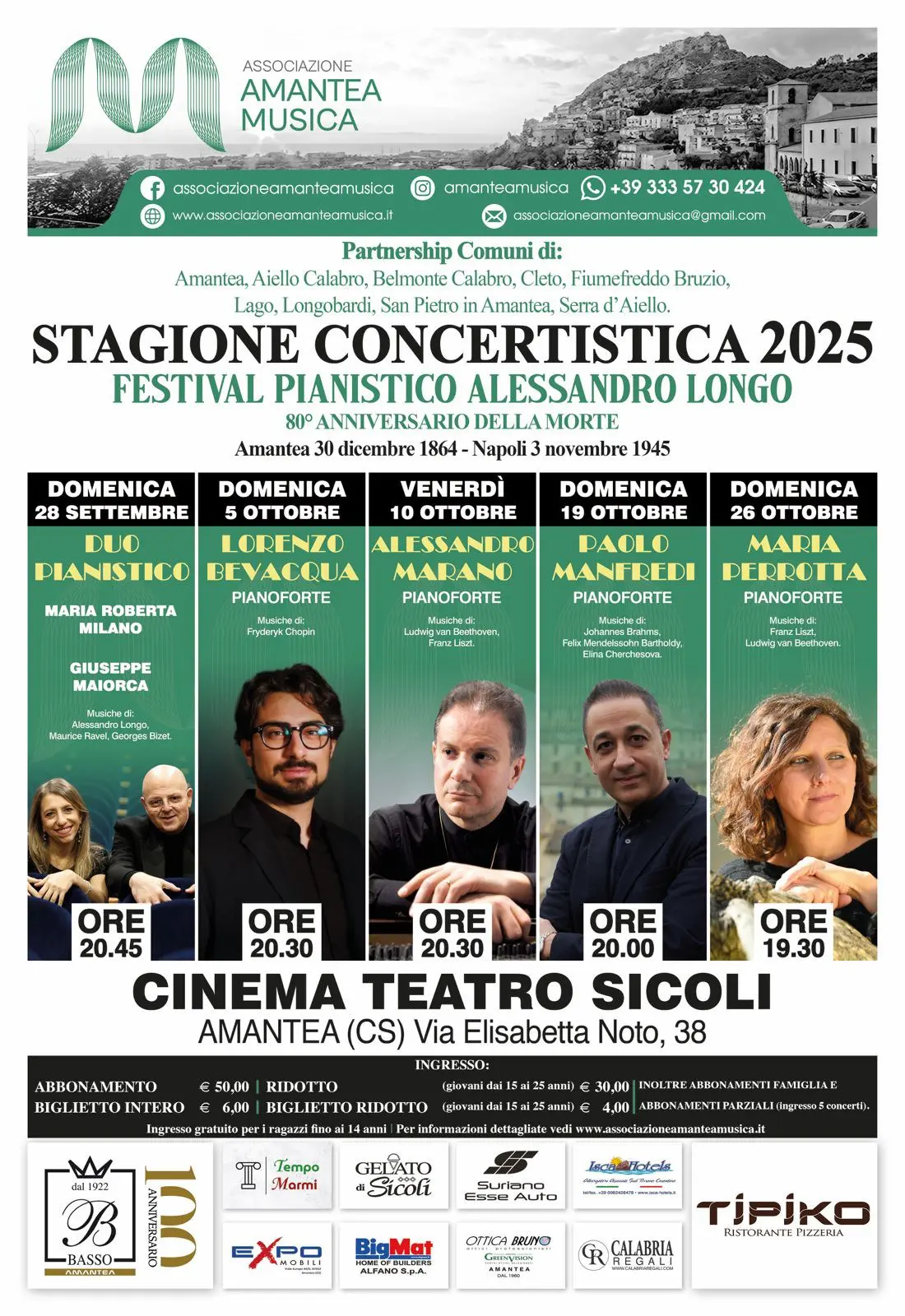 Locandina evento Festival Pianistico Alessandro Longo