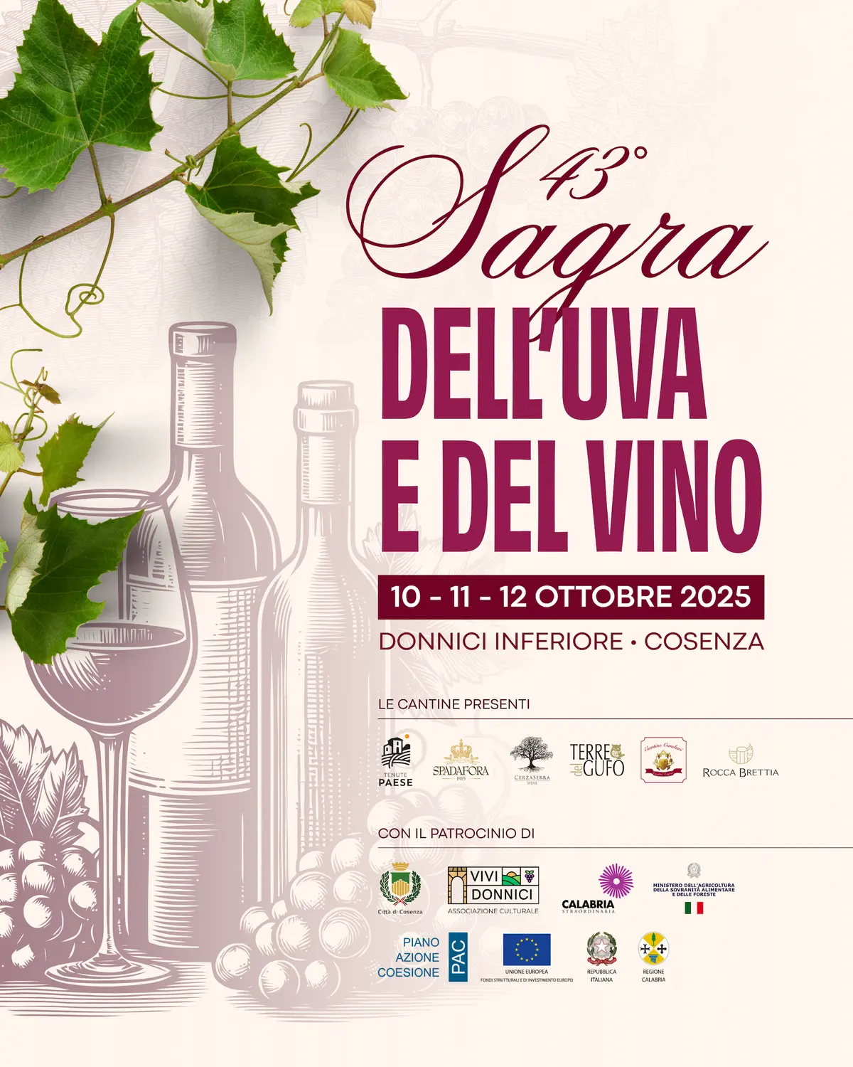 Calici pronti per degustare un'eccellenza dell'enologia calabrese! La "Sagra del Vino di Donnici", in provincia di Cosenza, è l'occasione per provare l'ottimo vino "Terre di Cosenza DOC" nella variant(...)