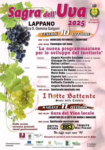 Locandina evento Sagra dell'uva Lappano