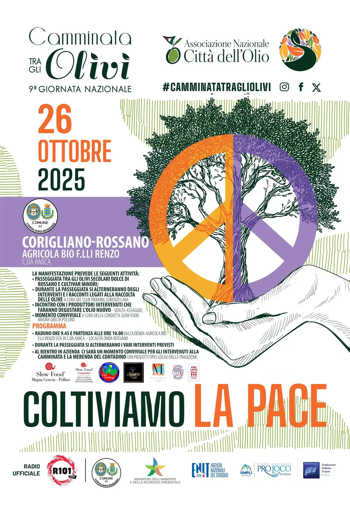 Locandina evento Camminata tra gli olivi Corigliano-Rossano