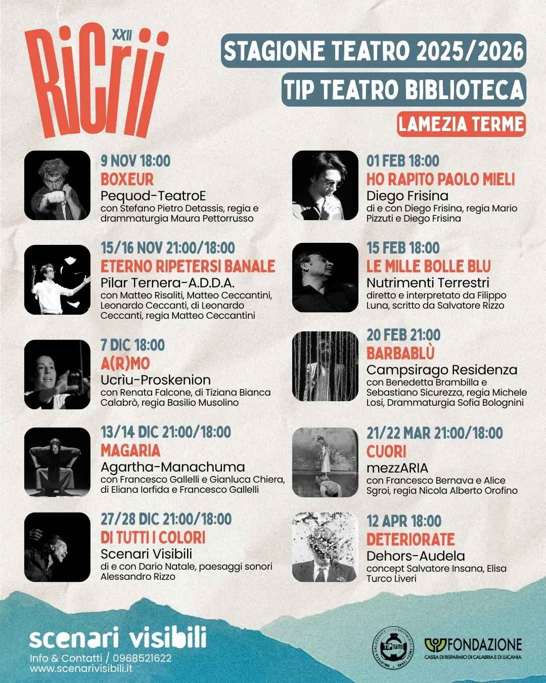 Locandina Stagione teatrale Ricrii