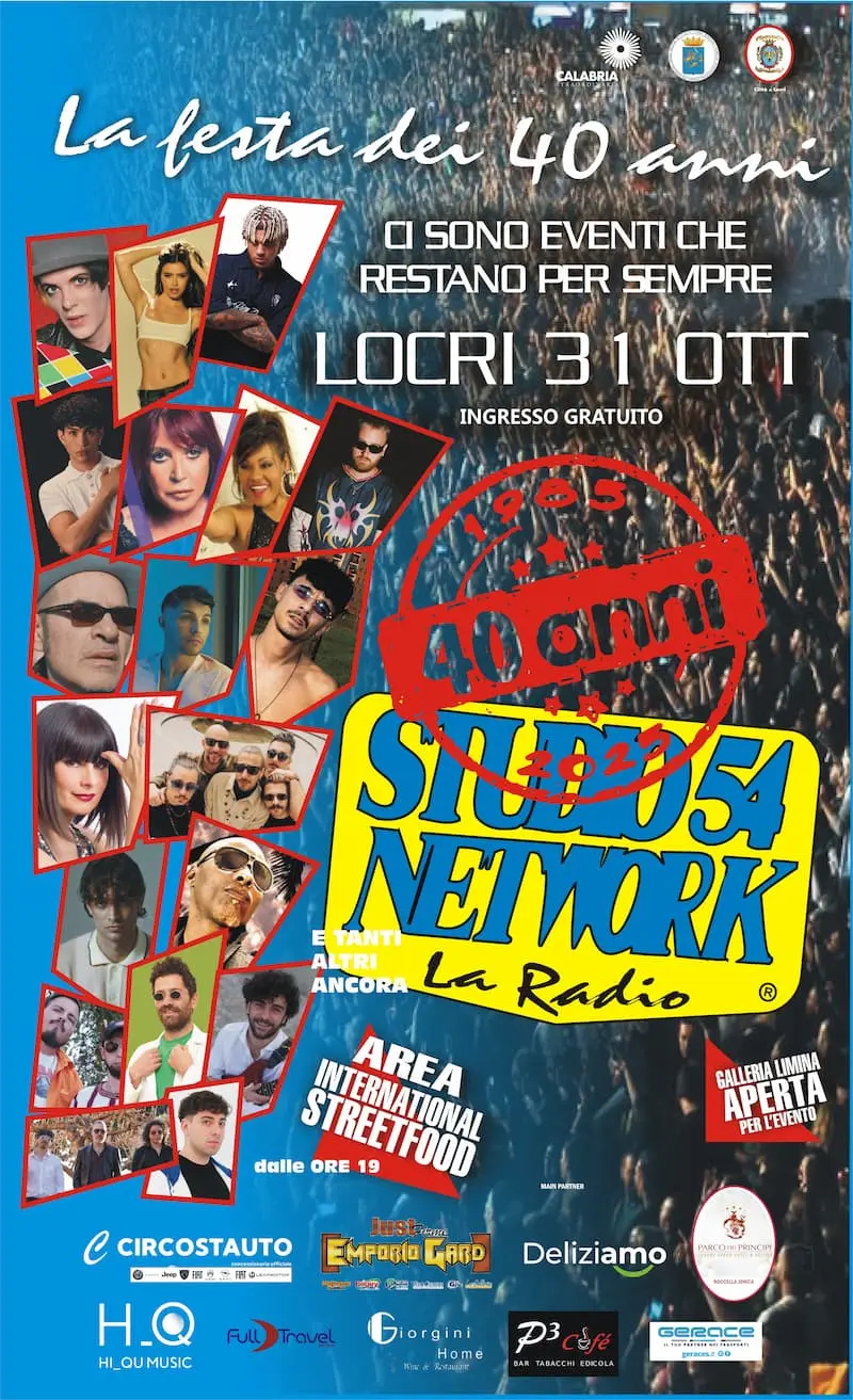 Locandina evento Studio54network Festa dei 40 anni