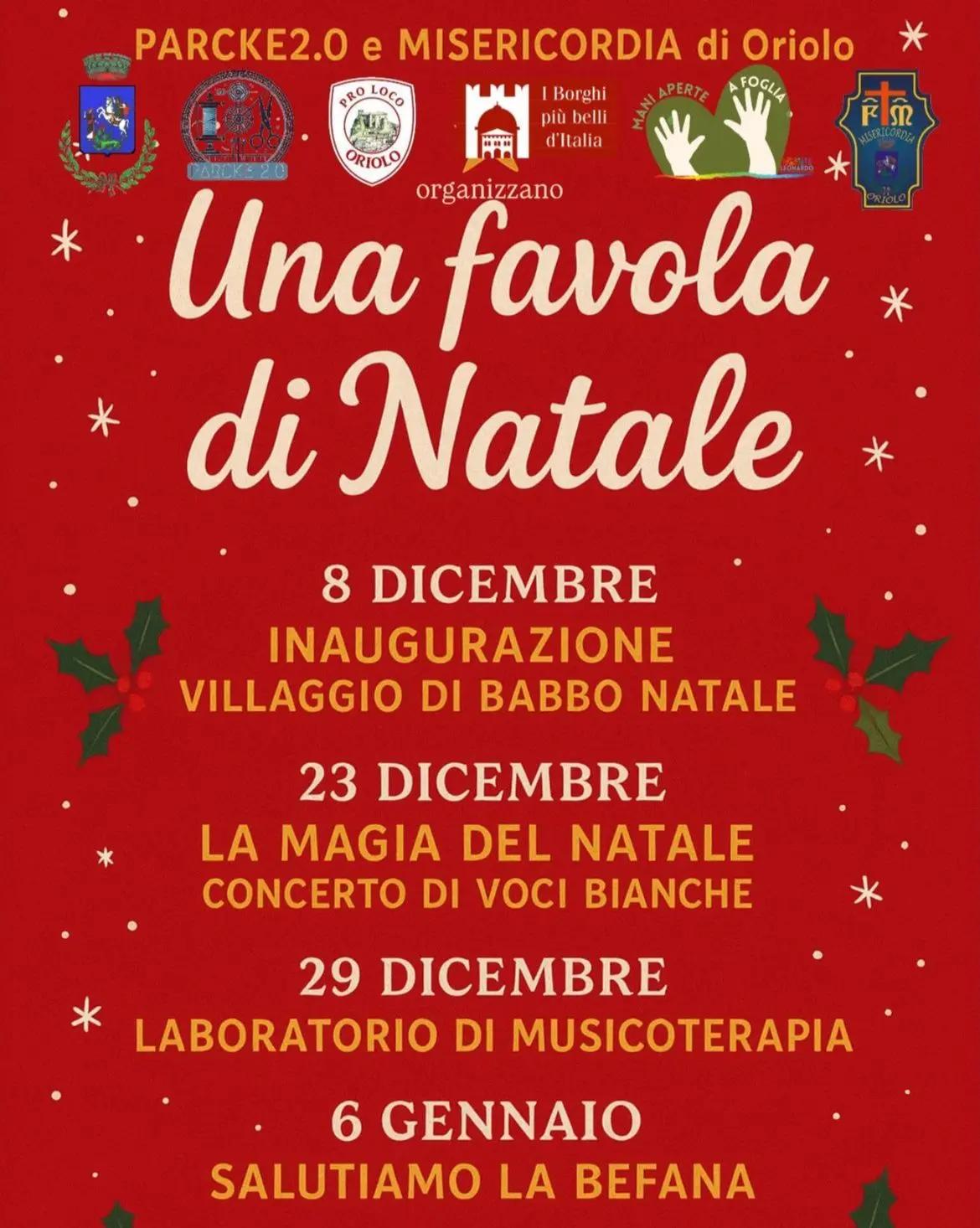Locandina evento Natale ad Oriolo