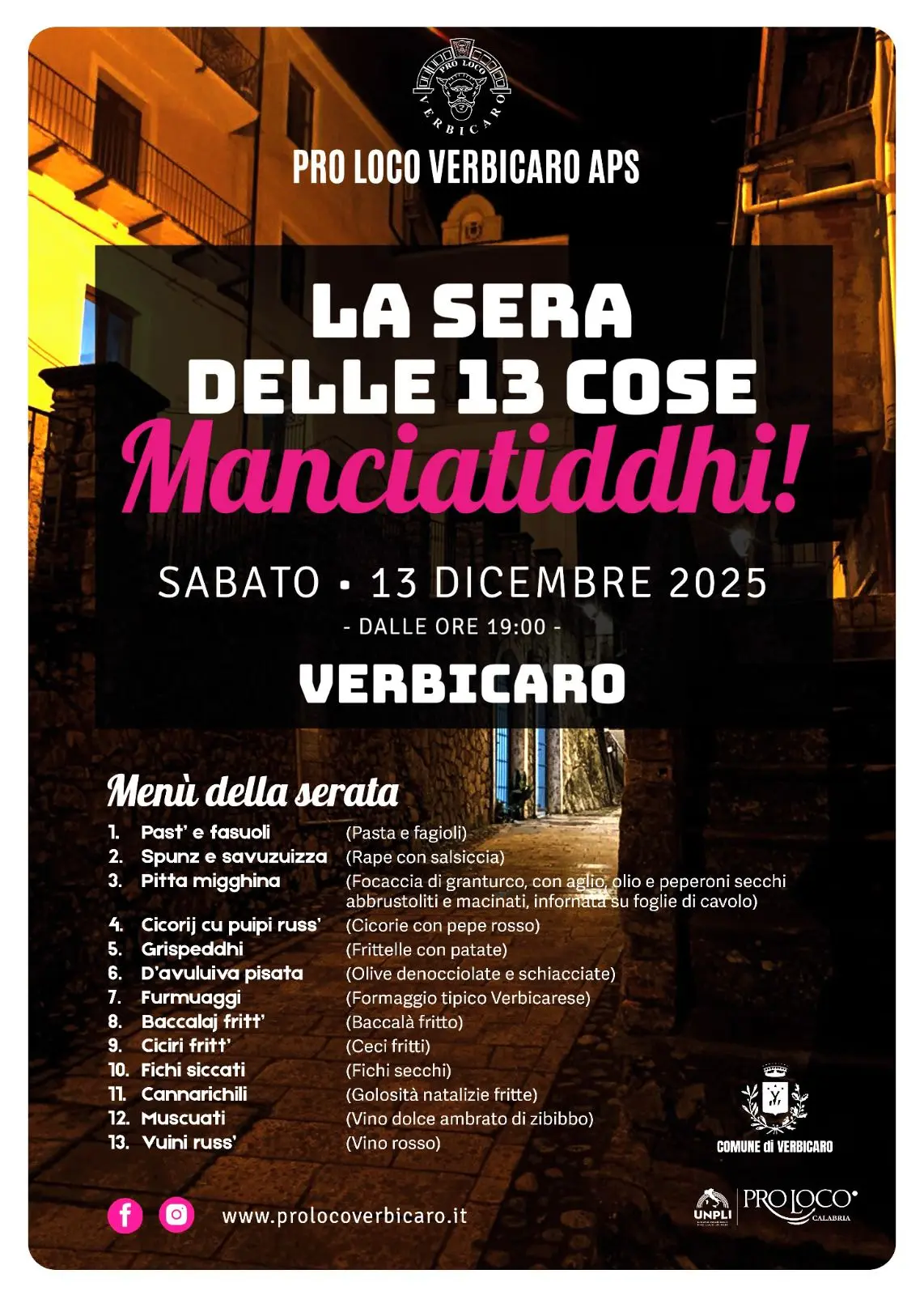 La sera della 13 cose - Manciatiddhi-Verbicaro