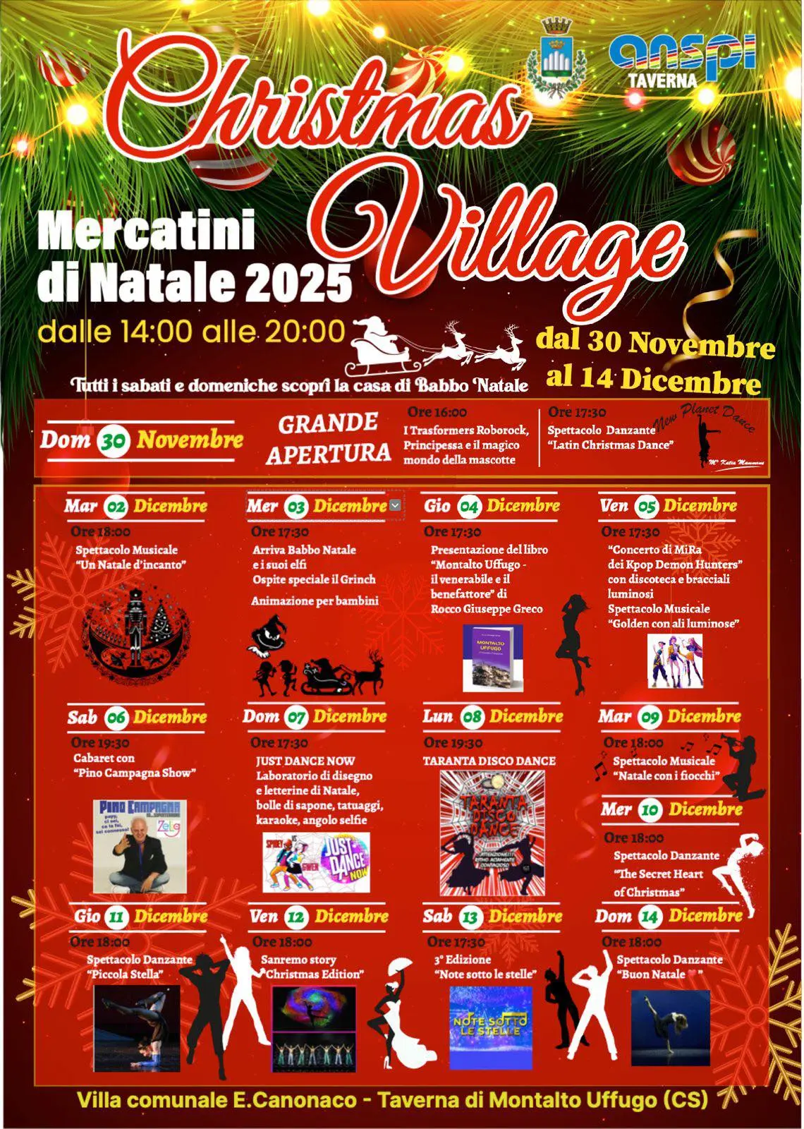 Locandina evento Christmas village Montalto Uffugo