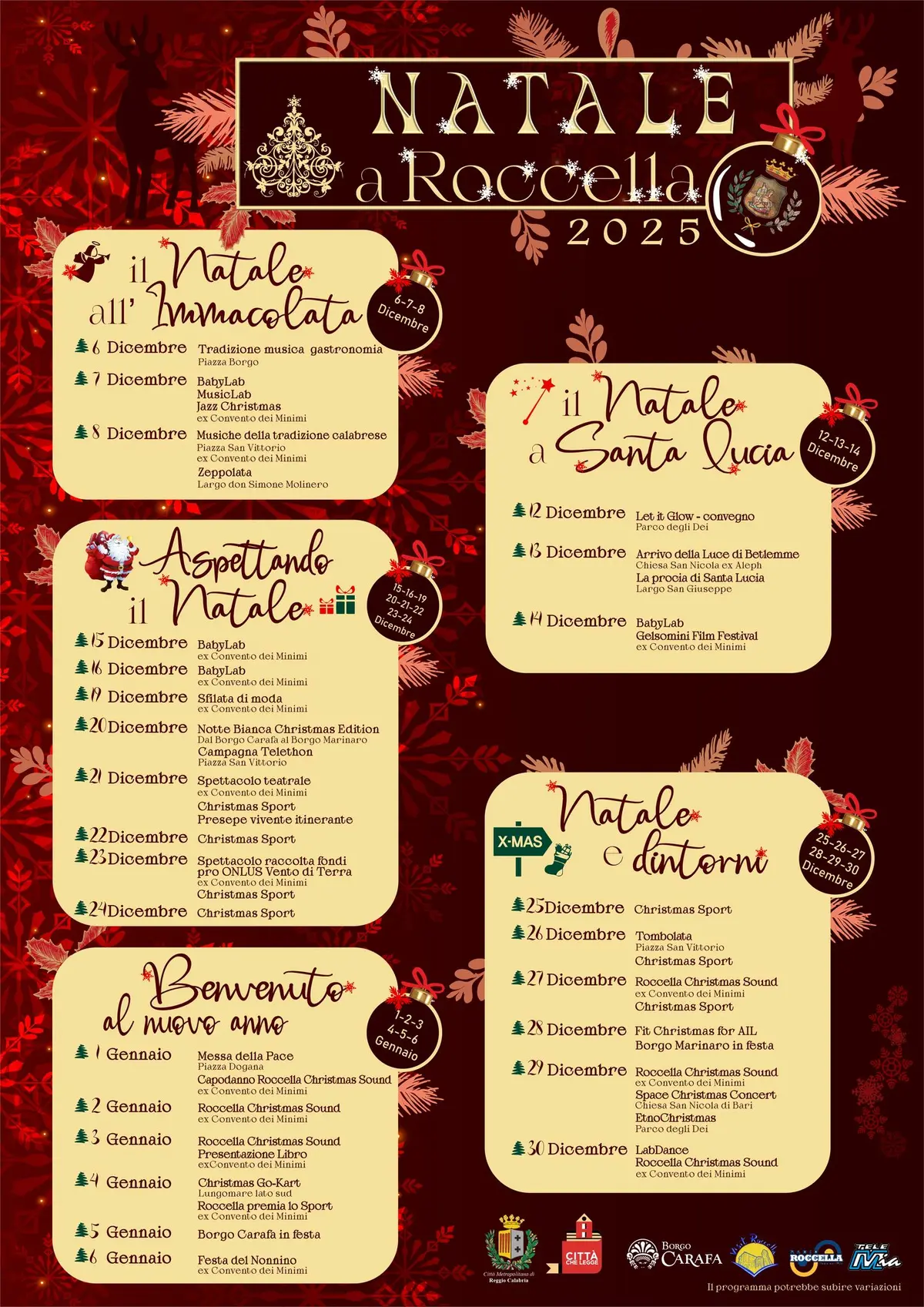 Locandina evento Natale a Roccella Ionica