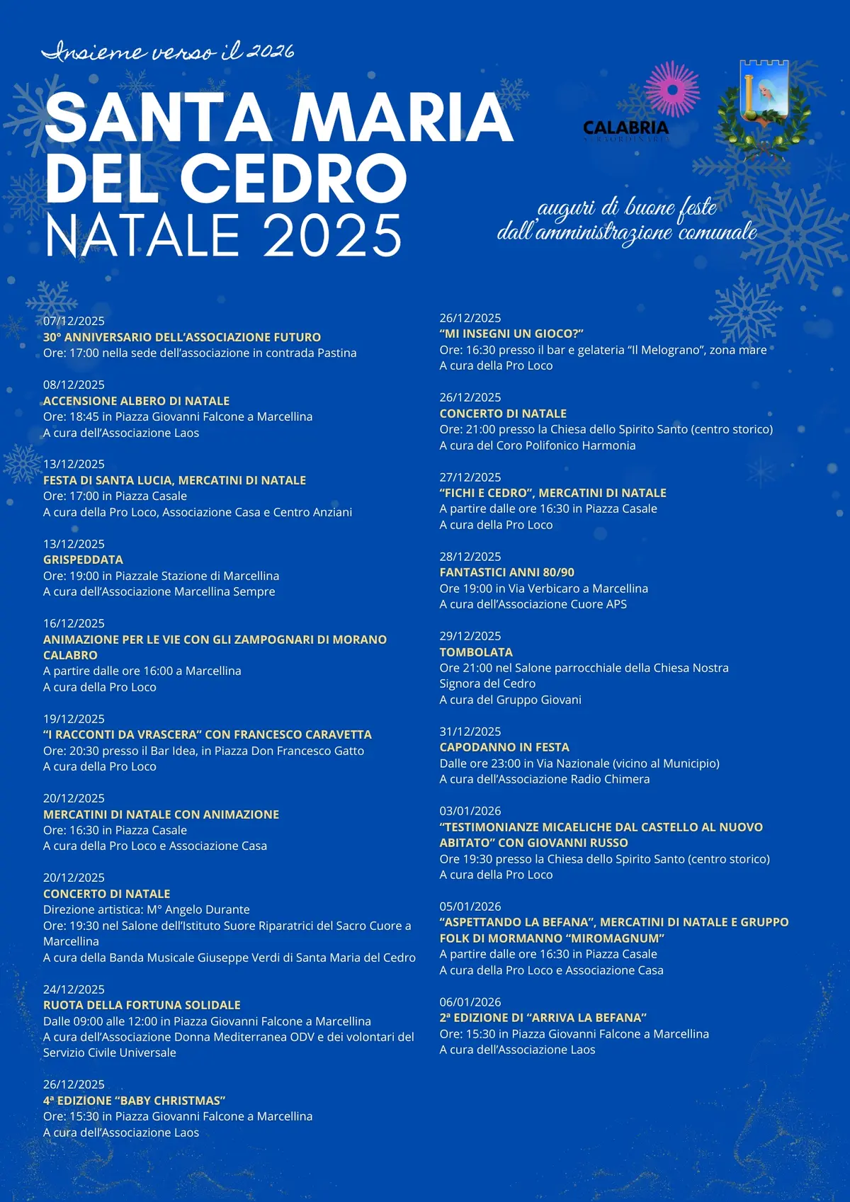 Locandina evento Natale a Santa Maria del Cedro