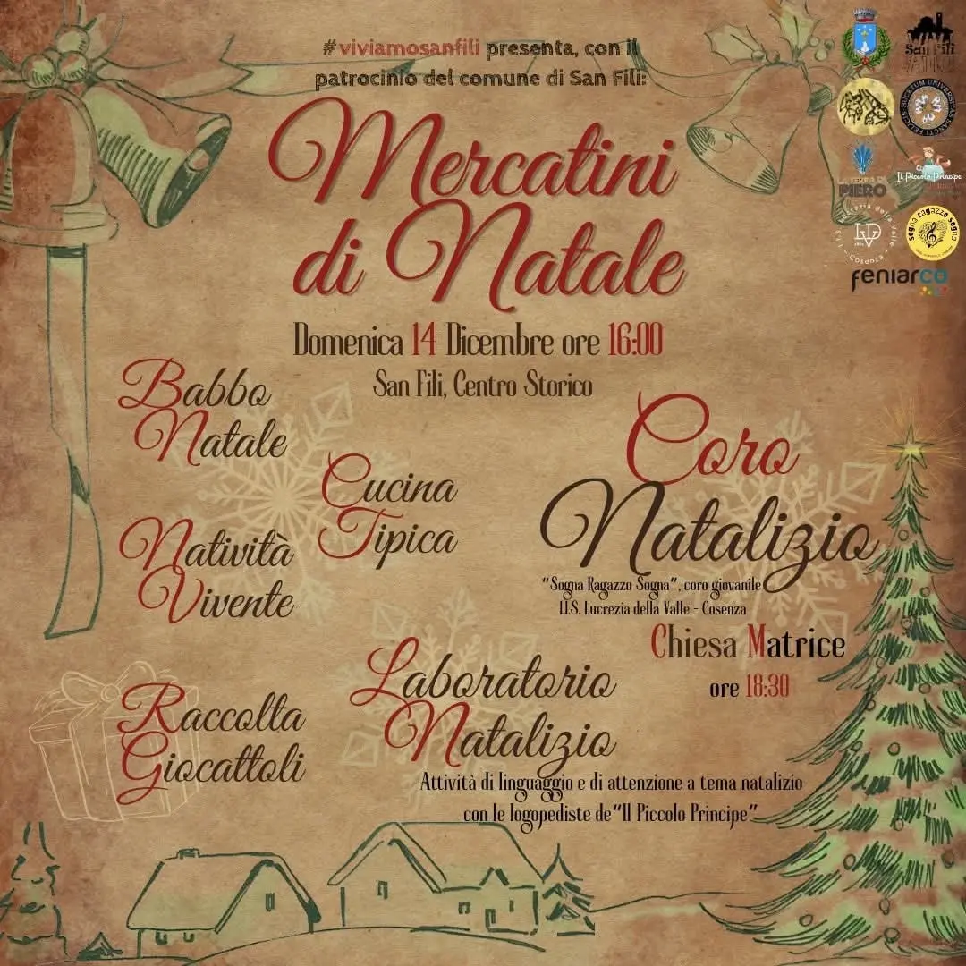 Locandina evento Mercatini di Natale San Fili
