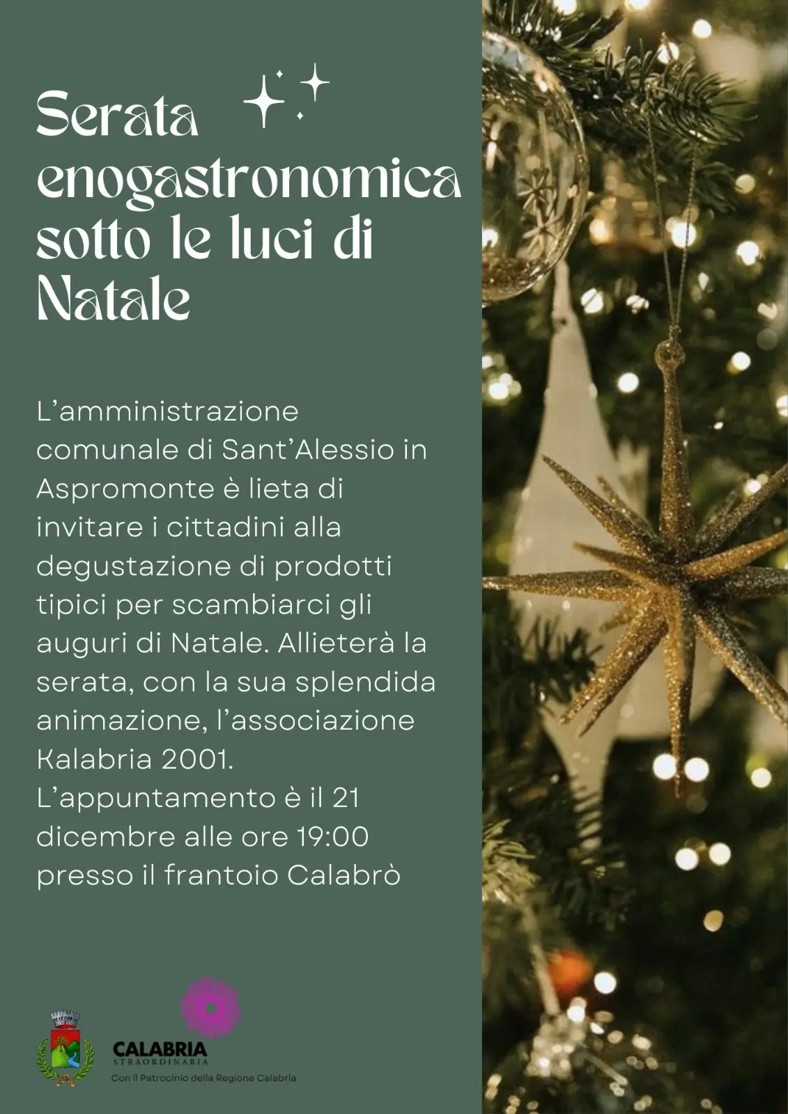 SERATA ENOGASTRONOMICA SOTTO LE LUCI DI NATALE