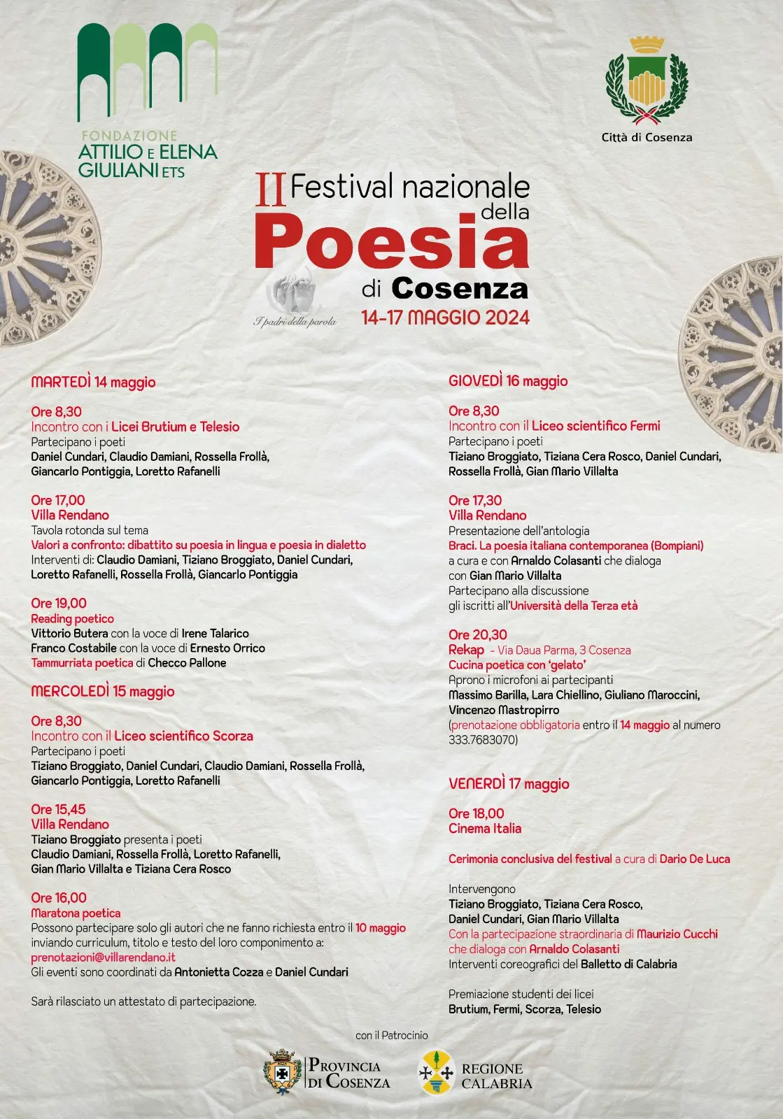 programma completo festival poesia