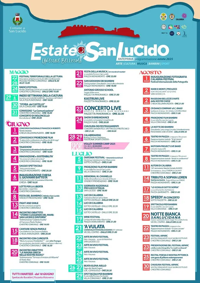 Calendario eventi Estate San Lucido
