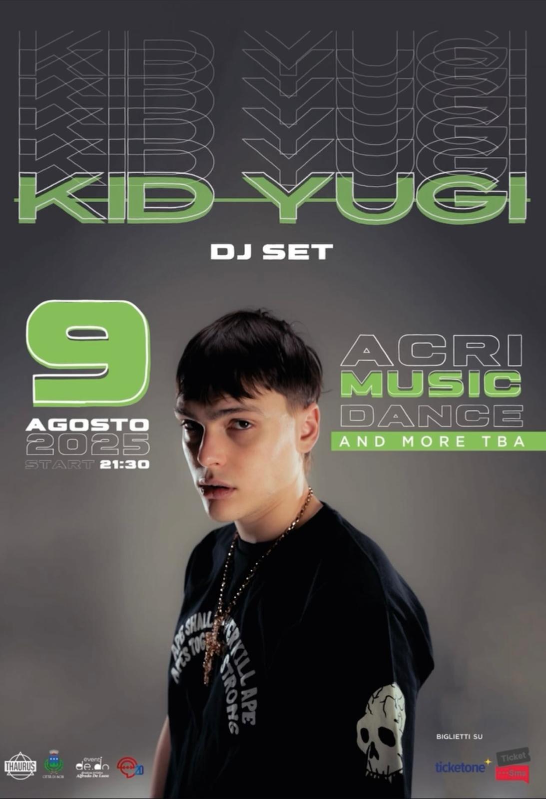 Locandina concerto Kid Yugi Acri