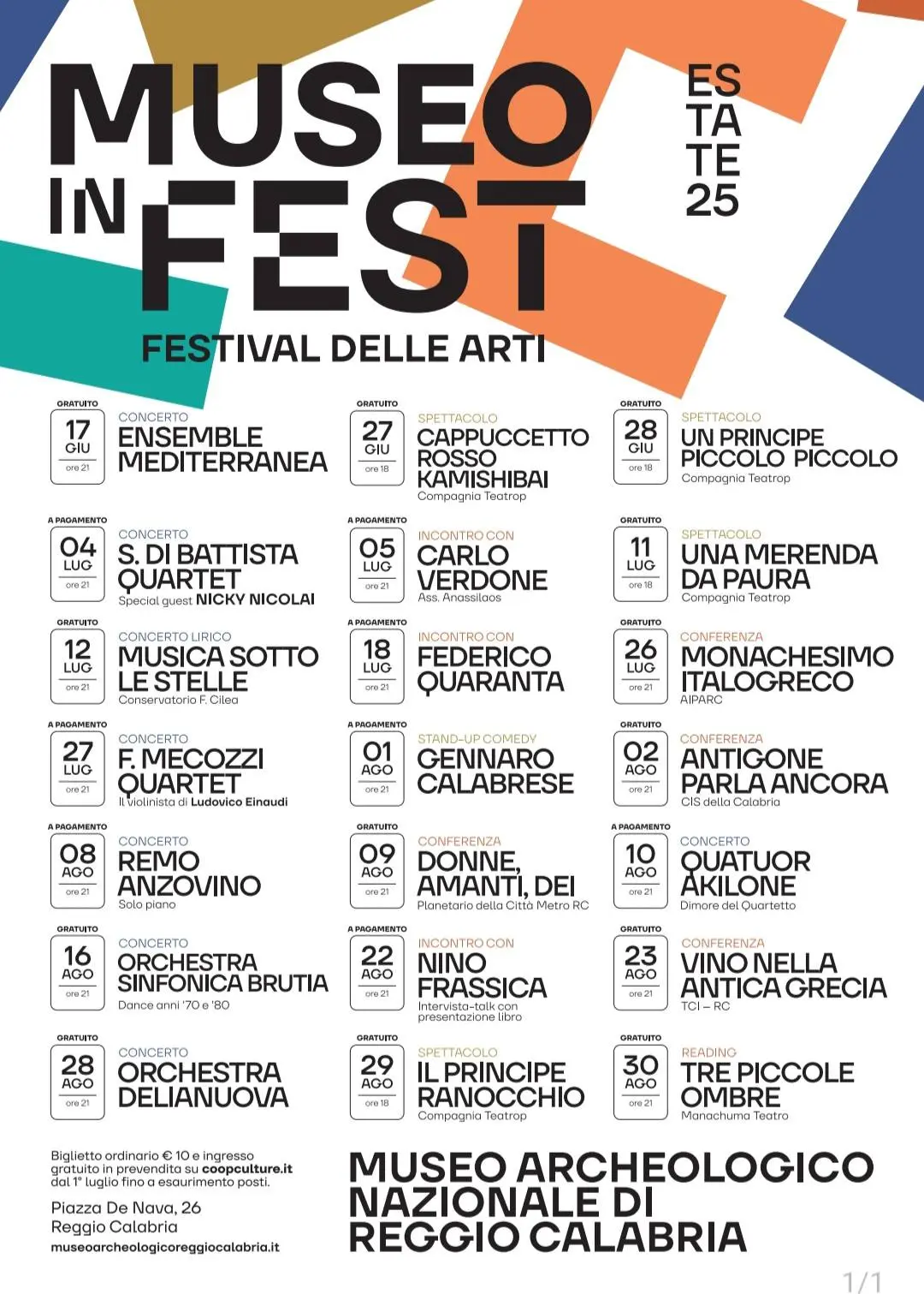 Locandina evento Museo in Fest a Reggio Calabria
