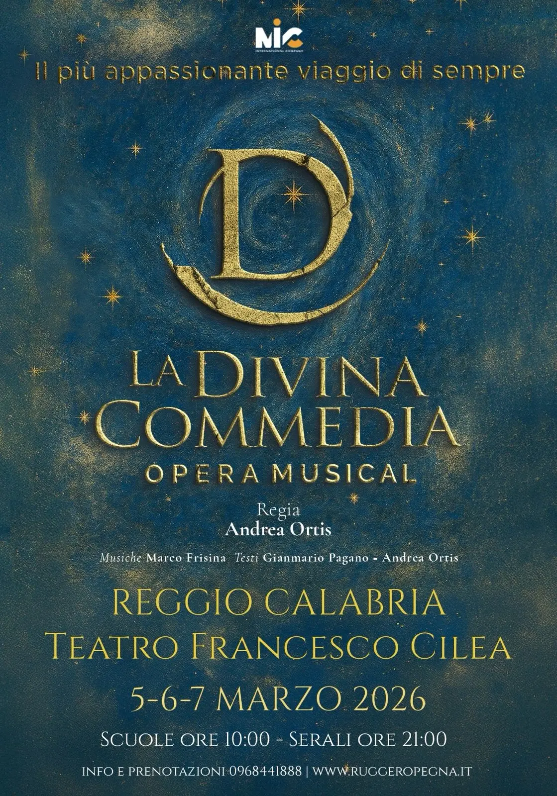 Locandina evento La Divina Commedia a Reggio Calabria