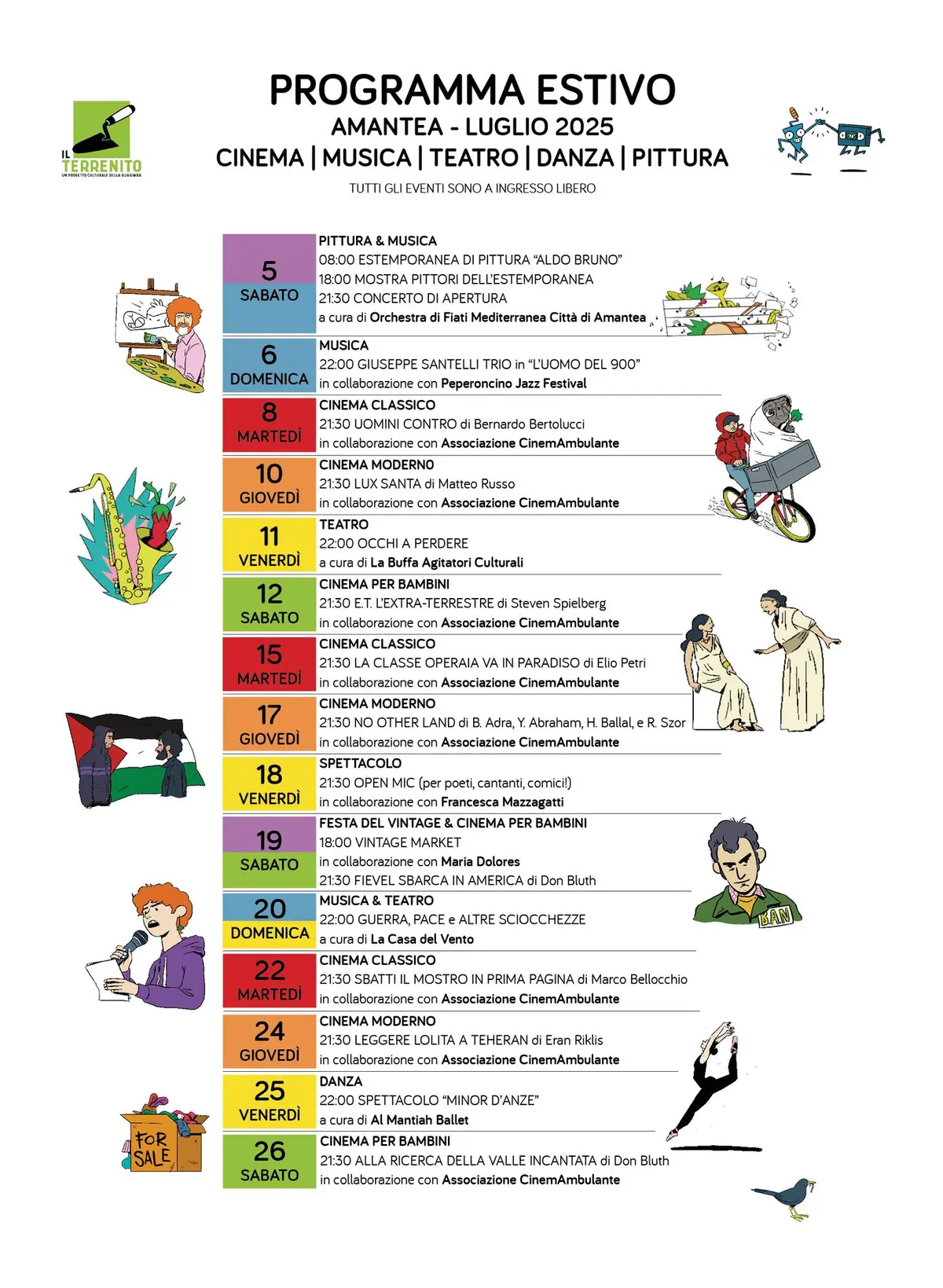 Locandina eventi estivi ad Amantea