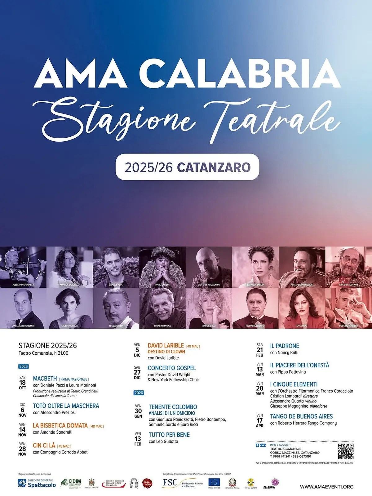 Locandina Stagione Teatrale Catanzaro