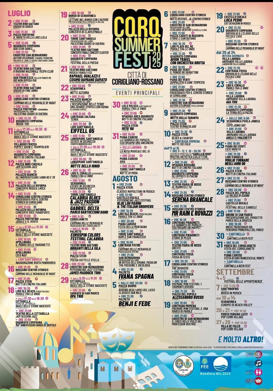 Locandina evento Corigliano-rossano summer fest