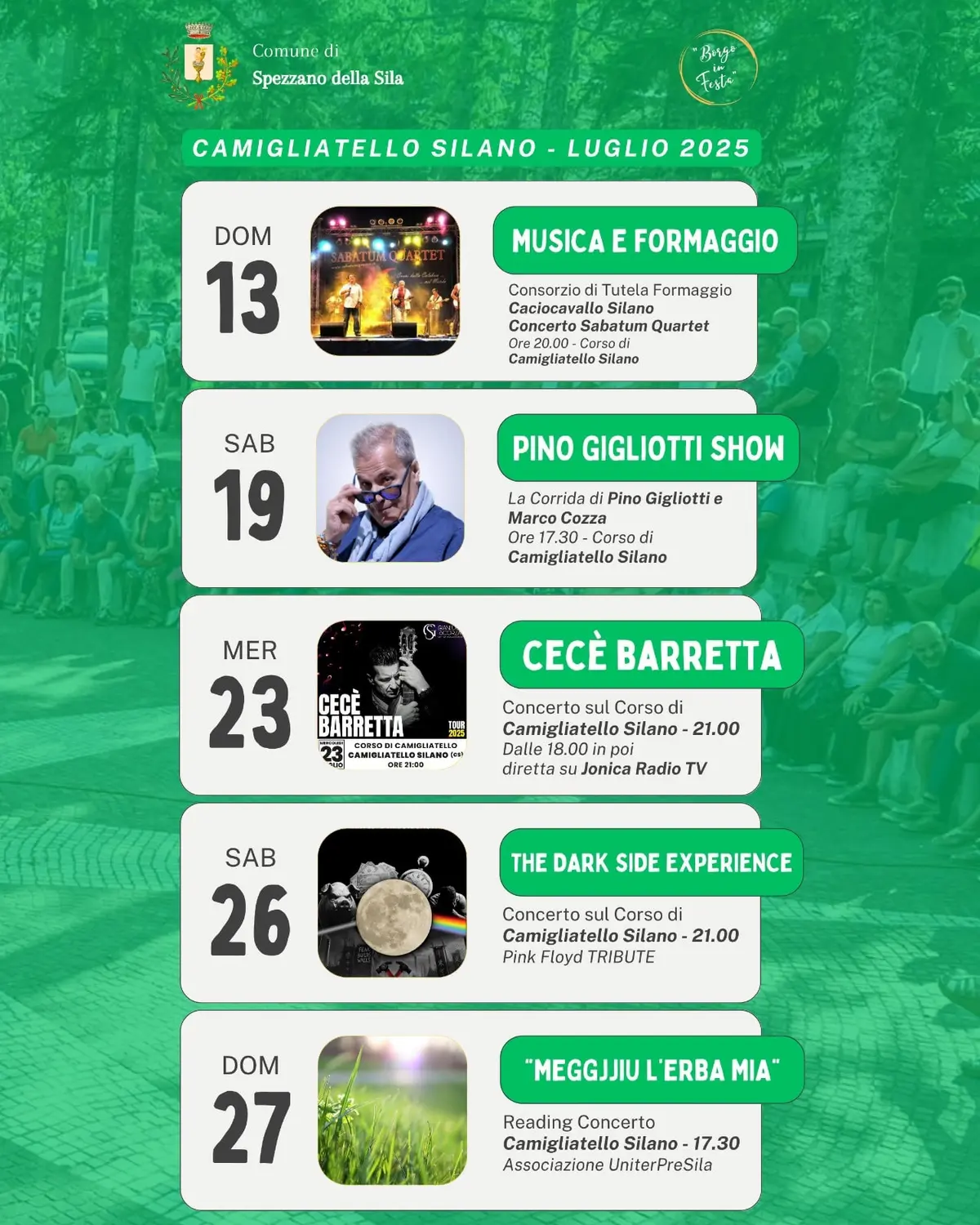 Calendario eventi Estate a Camigliatello Silano
