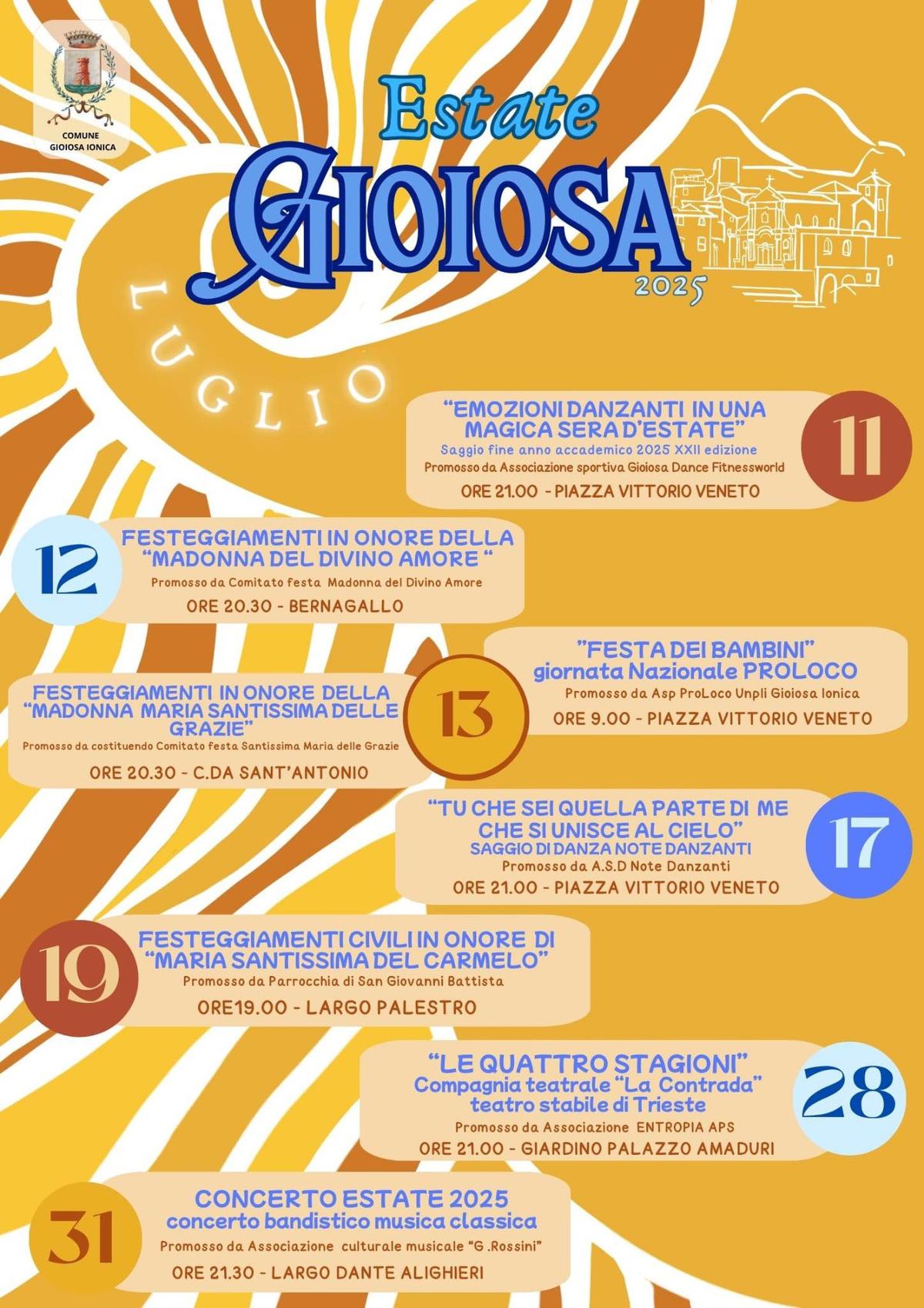 Calendario eventi Estate a Gioiosa Ionica