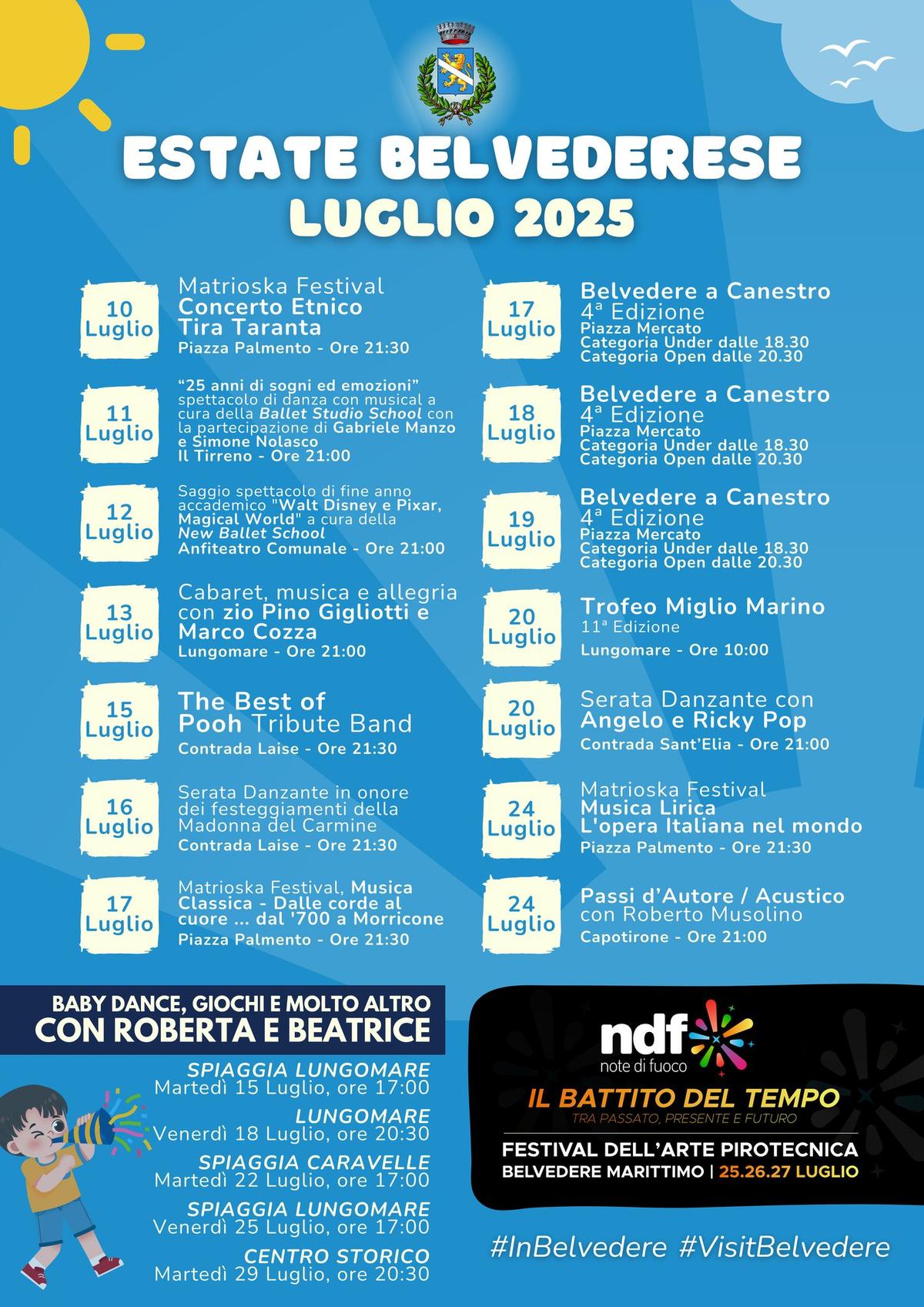 Calendario eventi Estate a Belvedere Marittimo