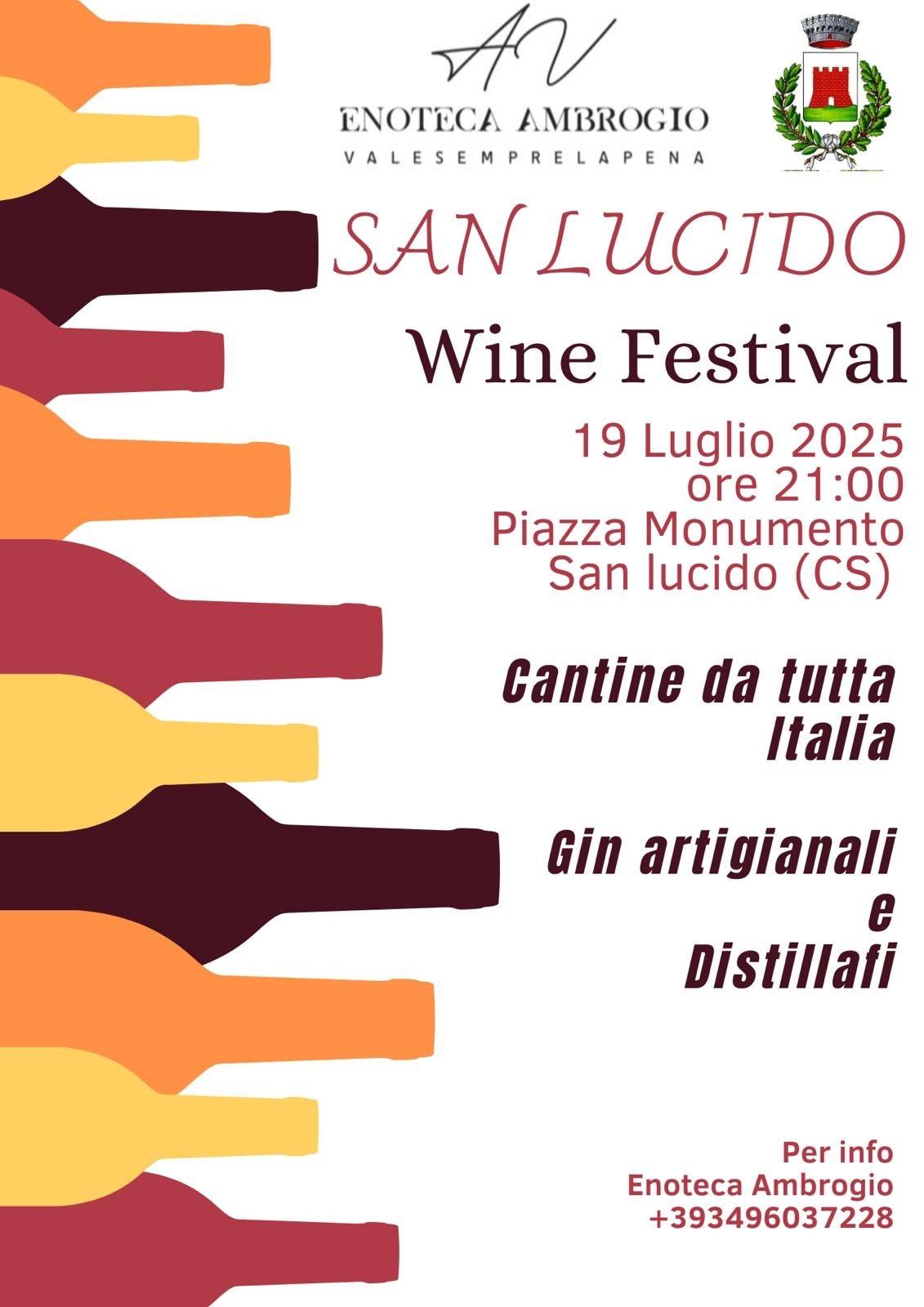 Locandina evento San Lucido Wine Festival