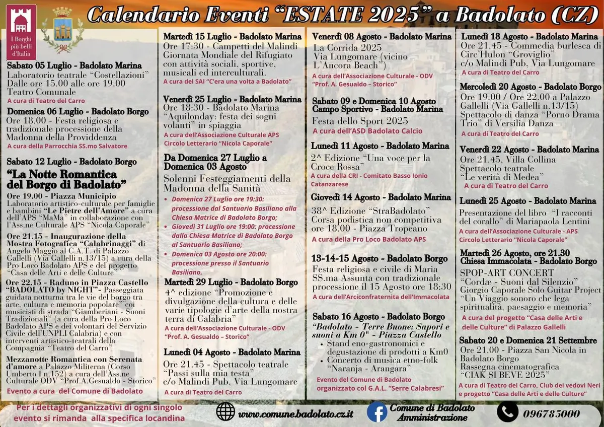 Calendario eventi estate a Badolato
