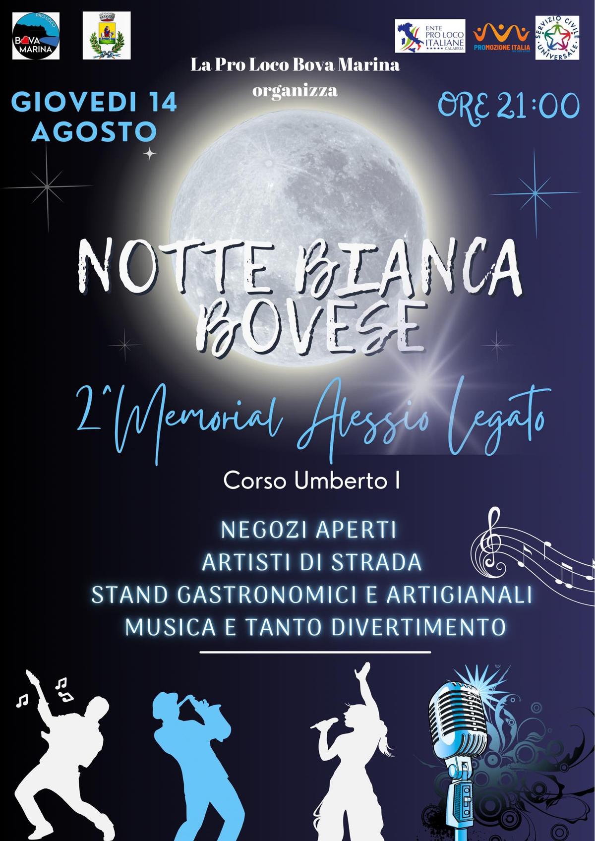Locandina evento Notte Bianca Bova Marina