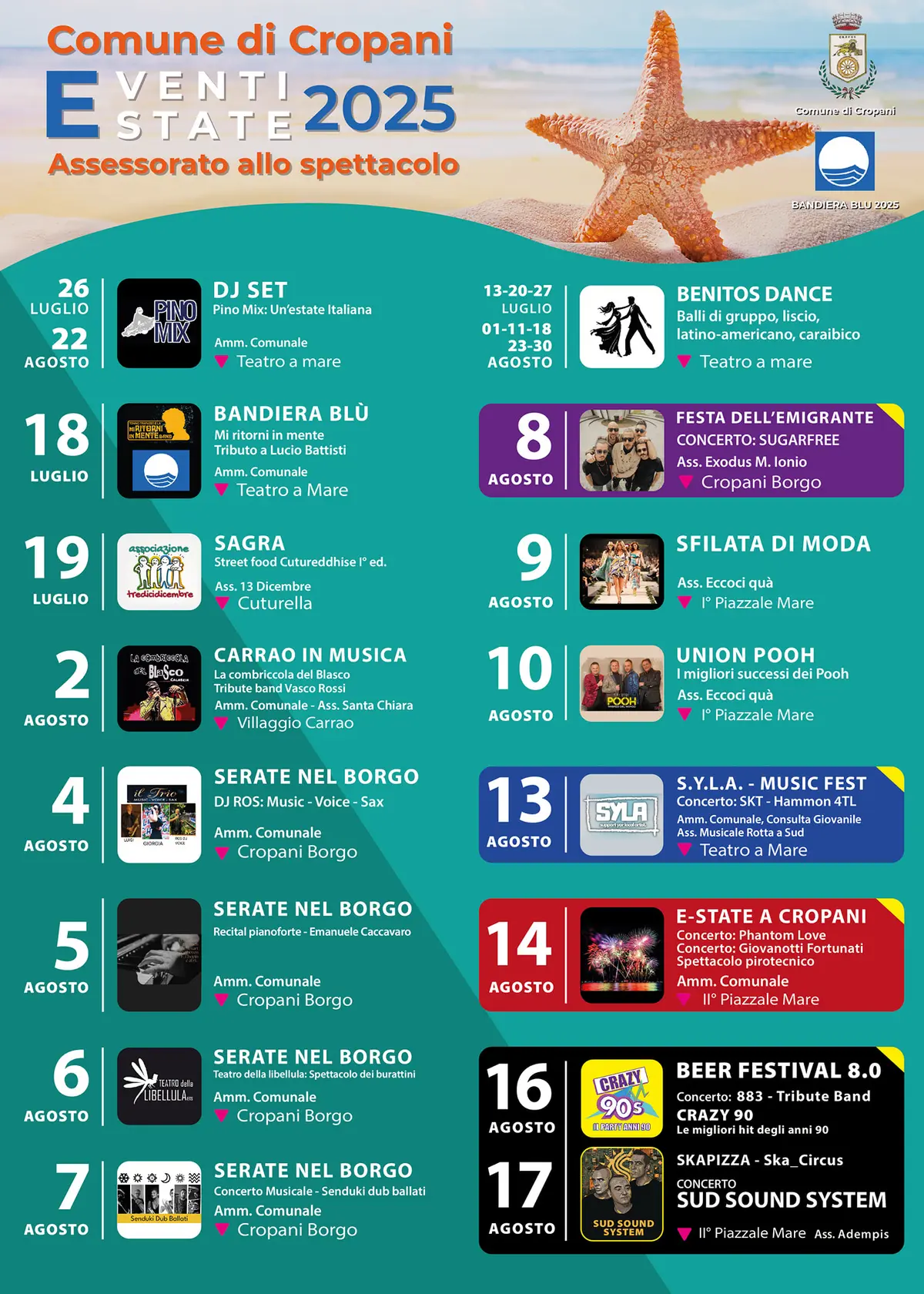 Calendario eventi Estate a Cropani