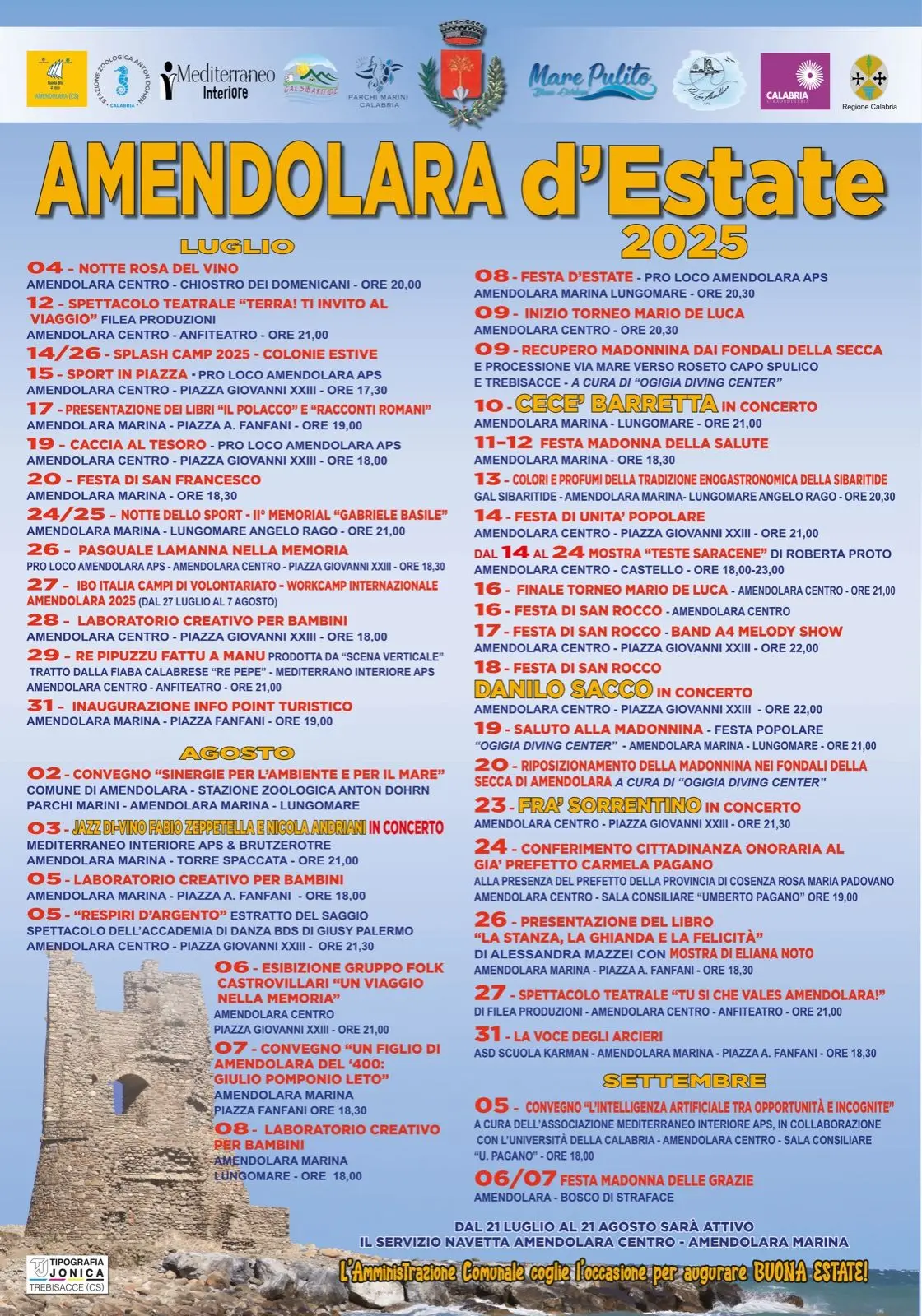 Calendario eventi Estate ad Amendolara