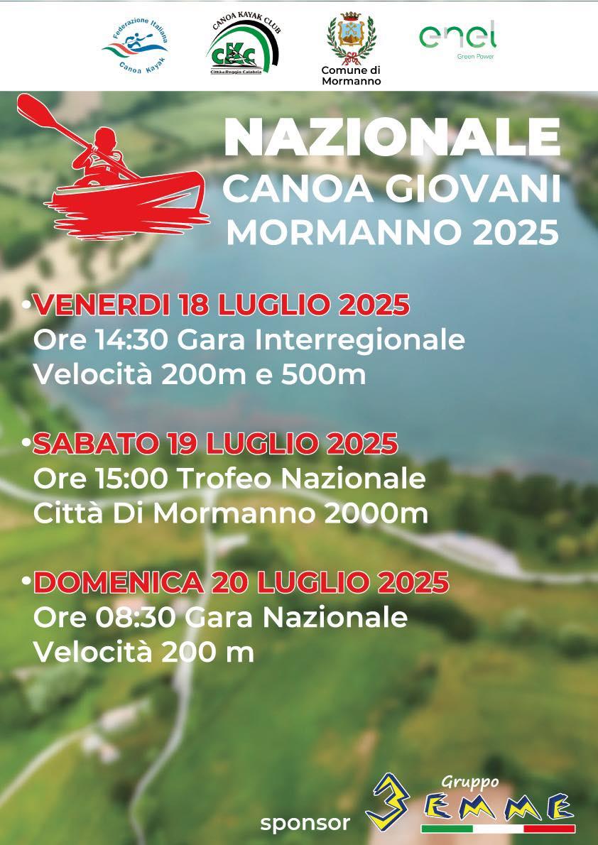 Locandina evento Nazionale Canoa Giovani