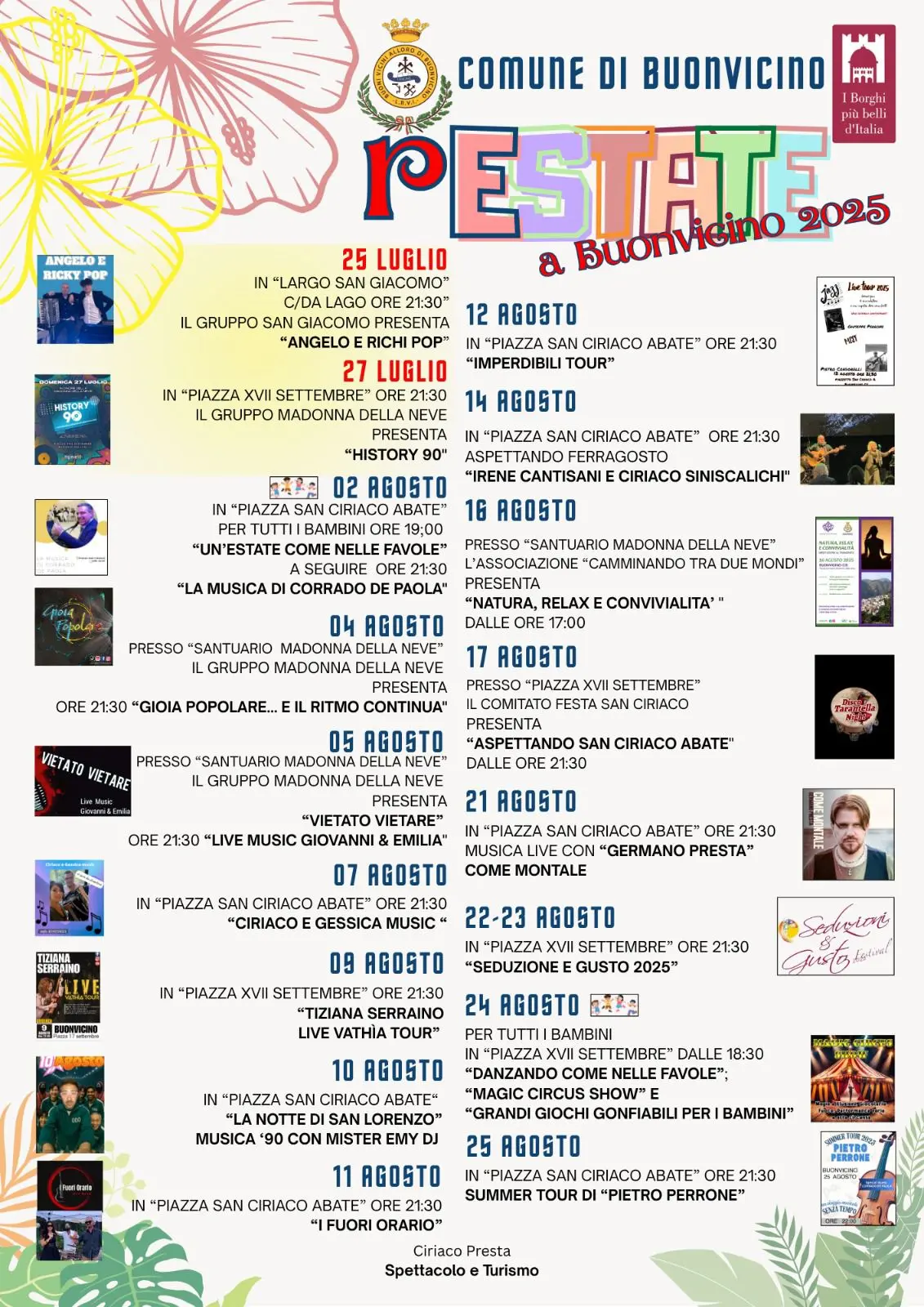 Calendario eventi Estate a Buonvicino