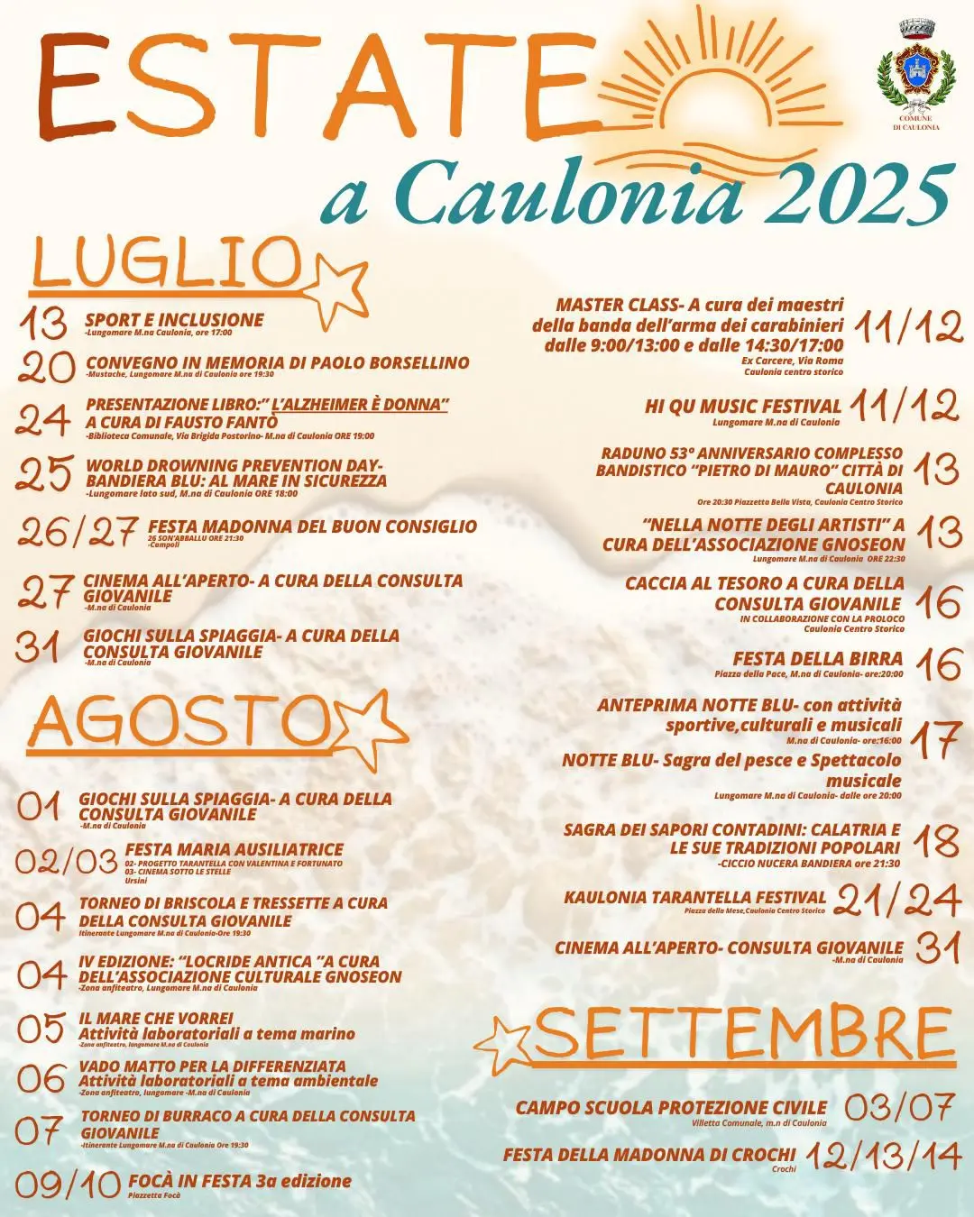Calendario eventi Estate a Caulonia