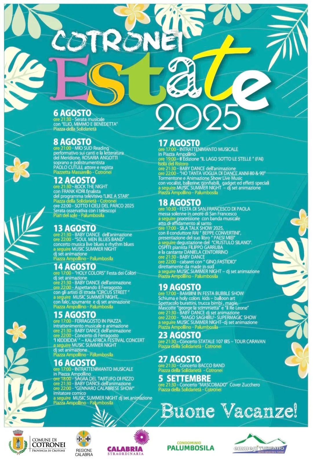 Calendario eventi Estate a Cotronei