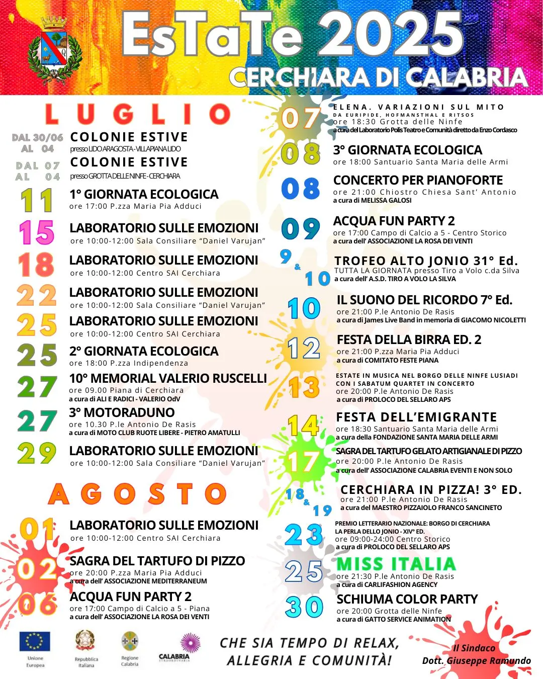 Calendario eventi Estate a Cerchiara di Calabria